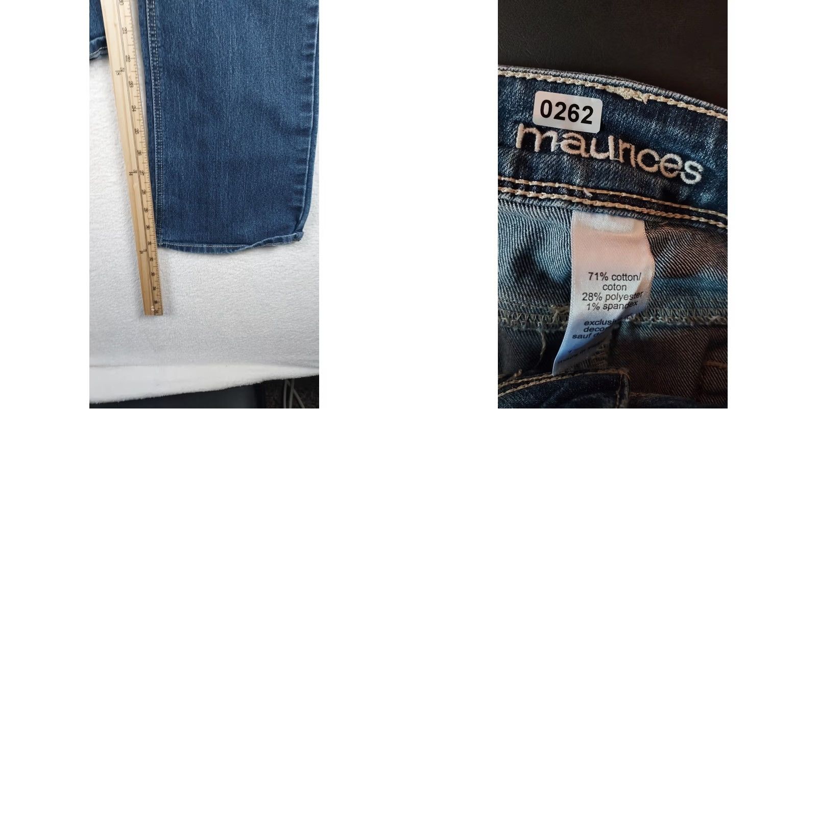 Vintage Maurices Jeans Women’s Regular Bootcut Denim 31In Inseam Medium Wash Blue 12 5-Pocket Stretch Zipper Button Size 34" / US 12 / IT 48 - 8 Thumbnail