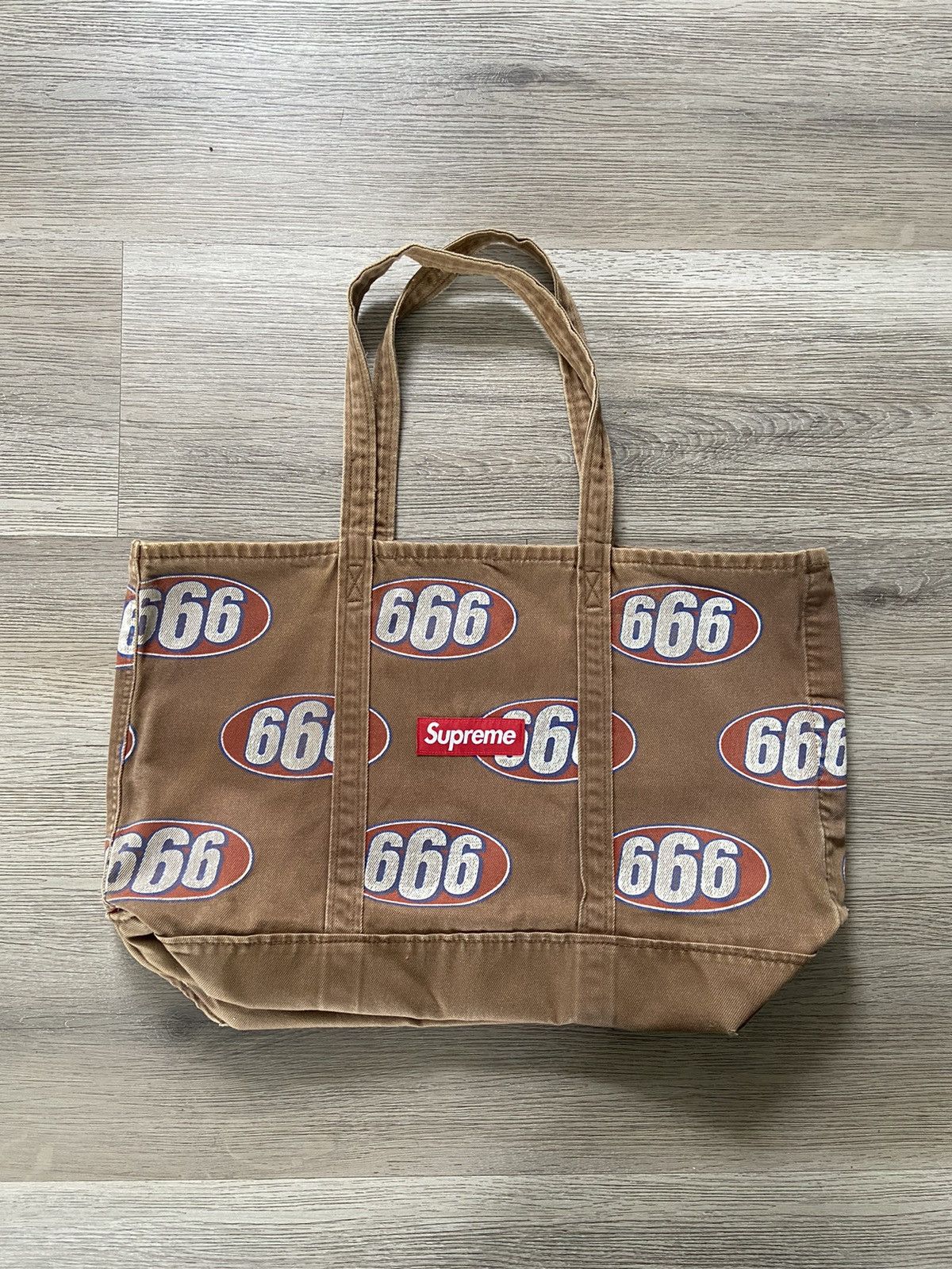 Supreme 666 Denim Tote Bag Ss17 Brown, Men's
