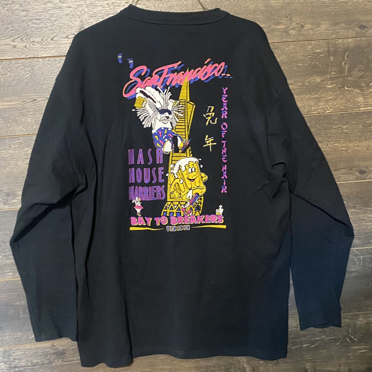 Fruit Of The Loom Vintage 90s San Francisco Hash House Harriers Tee Faded 1999 Size US L / EU 52-54 / 3 - 1 Thumbnail