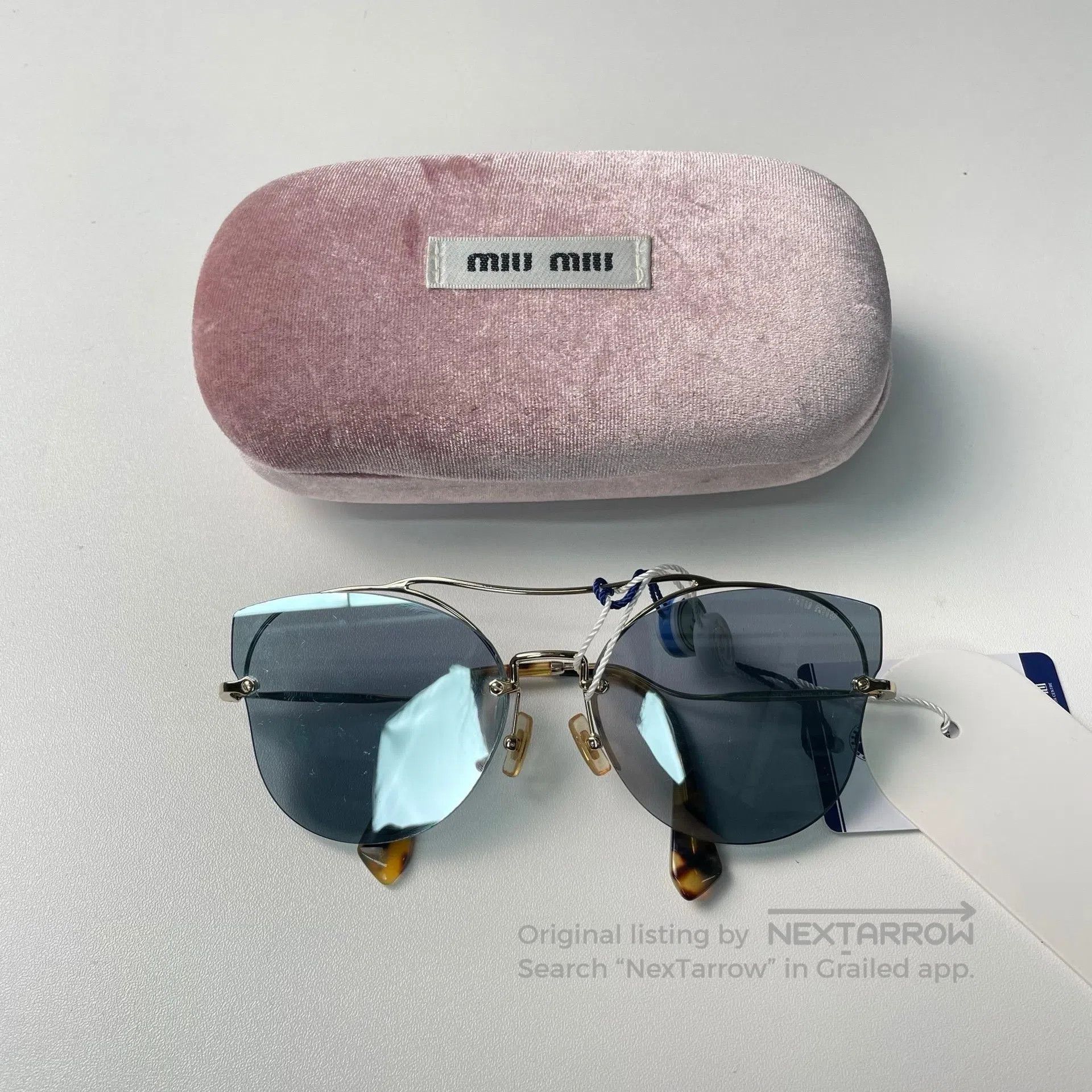 Miu Miu Miu Miu Cat ear polarized blue sunglasses| Size ONE SIZE - 1 Thumbnail