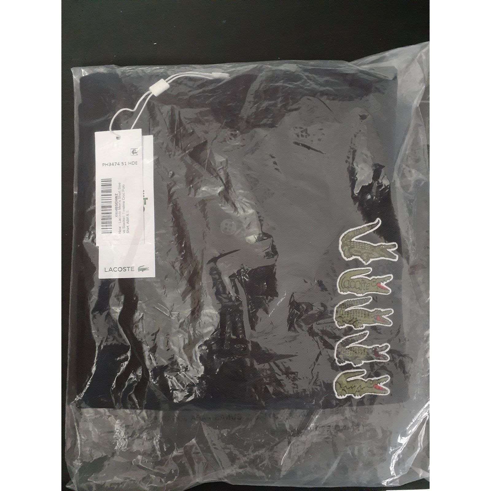 Lacoste Lacoste Men's Stacked Timeline Croc Badge Polo Abimes XL Size US XL / EU 56 / 4 - 2 Thumbnail