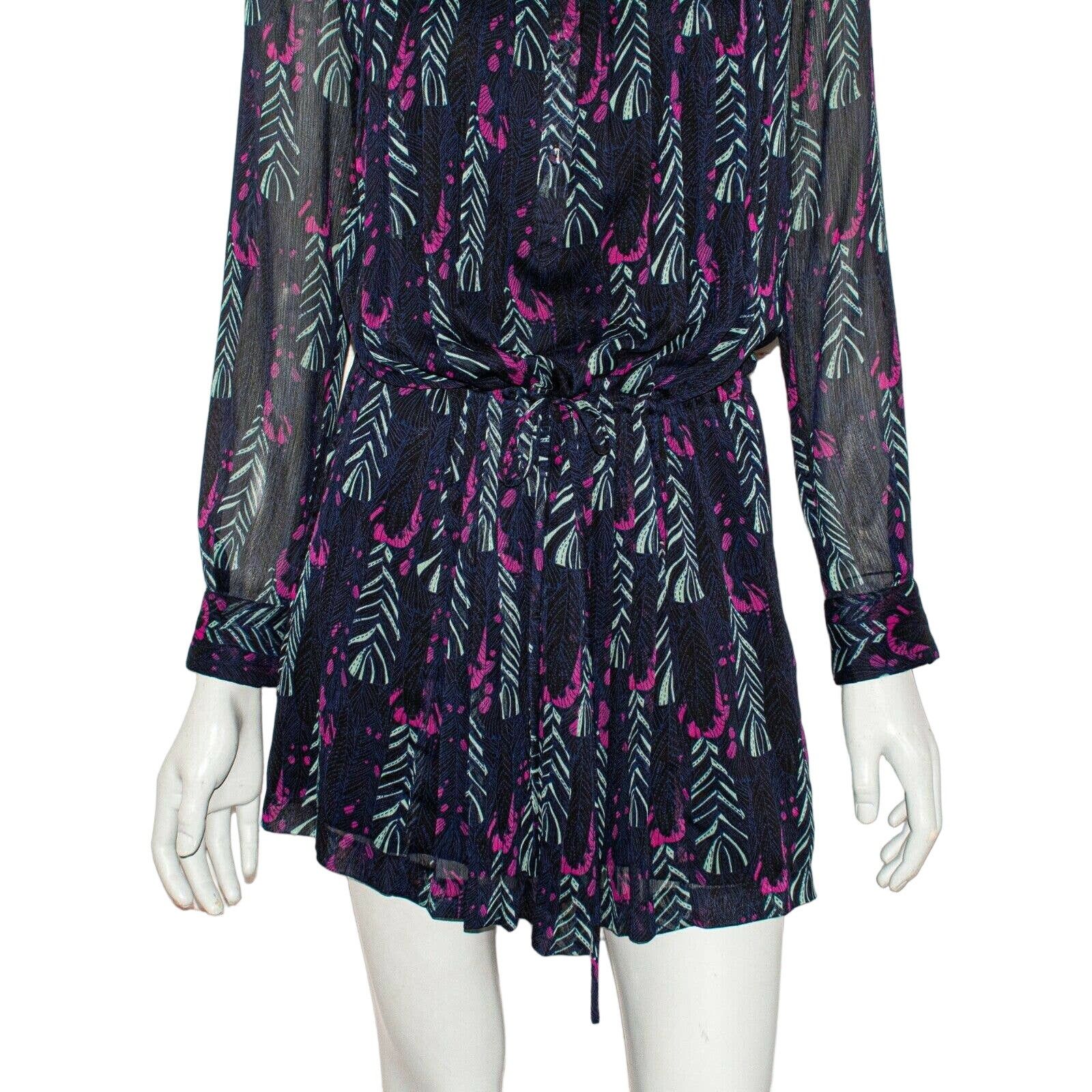 Antik Batik ANTIK BATIK Flint Mini Dress Silk Blue Black Print Sz Small Size S / US 4 / IT 40 - 9 Thumbnail