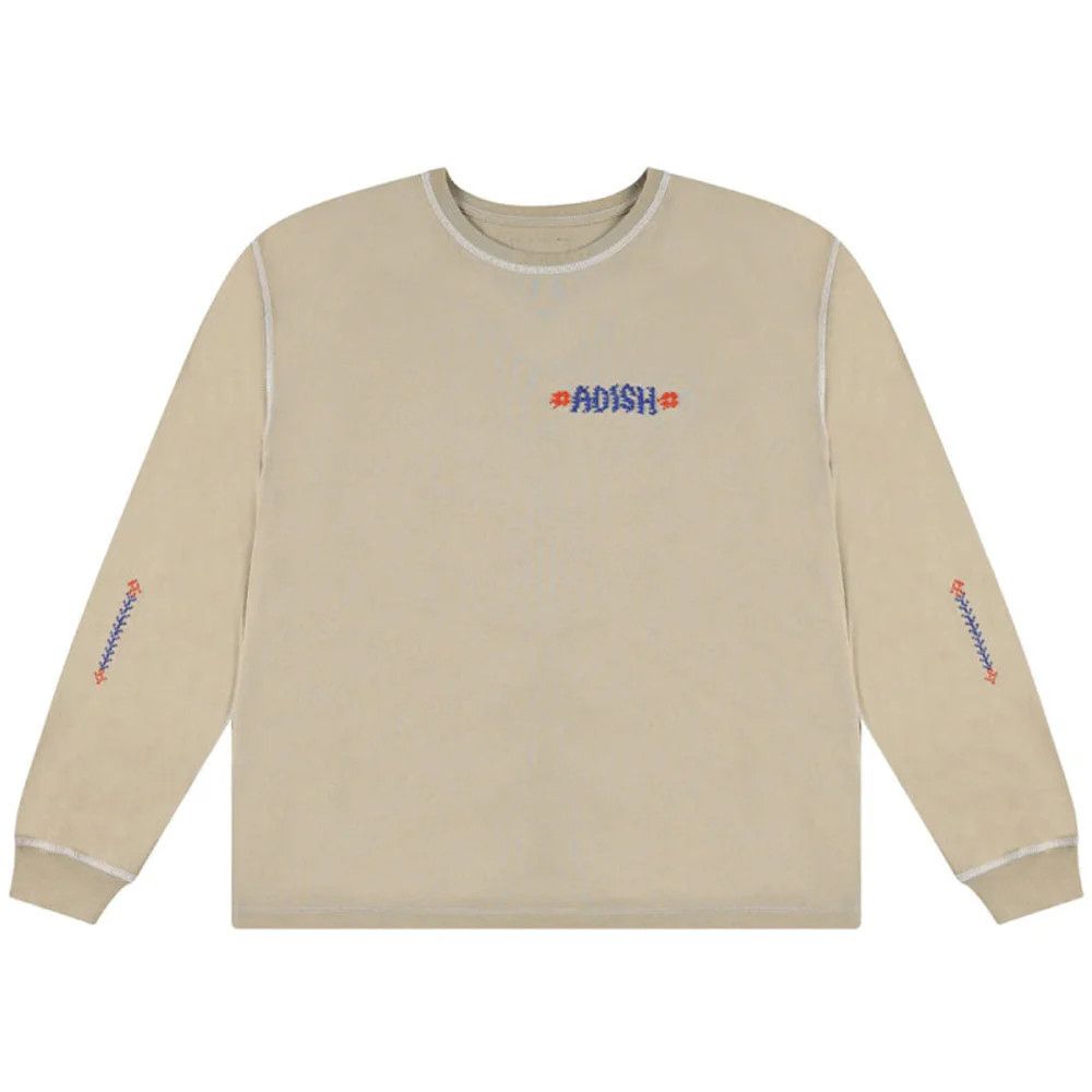Adish o1mle1224 Tatreez Logo Contrast Long Sleeve Shirt in Beige Size US S / EU 44-46 / 1 - 1 Thumbnail