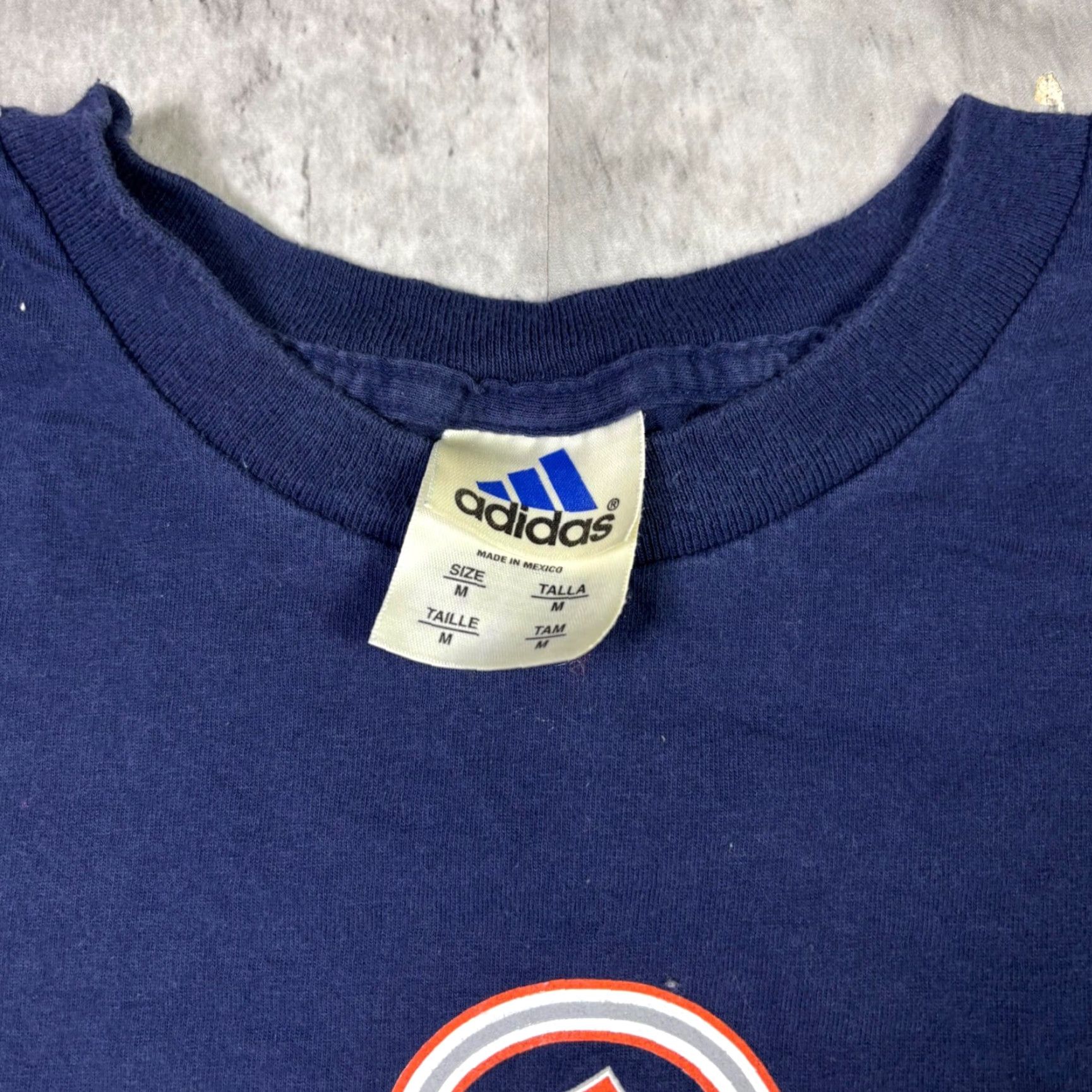 Adidas VINTAGE Adidas Graphic Center Logo T-Shirt Navy Blue Mens M Short Sleeve 1990s Logo Size US M / EU 48-50 / 2 - 5 Thumbnail