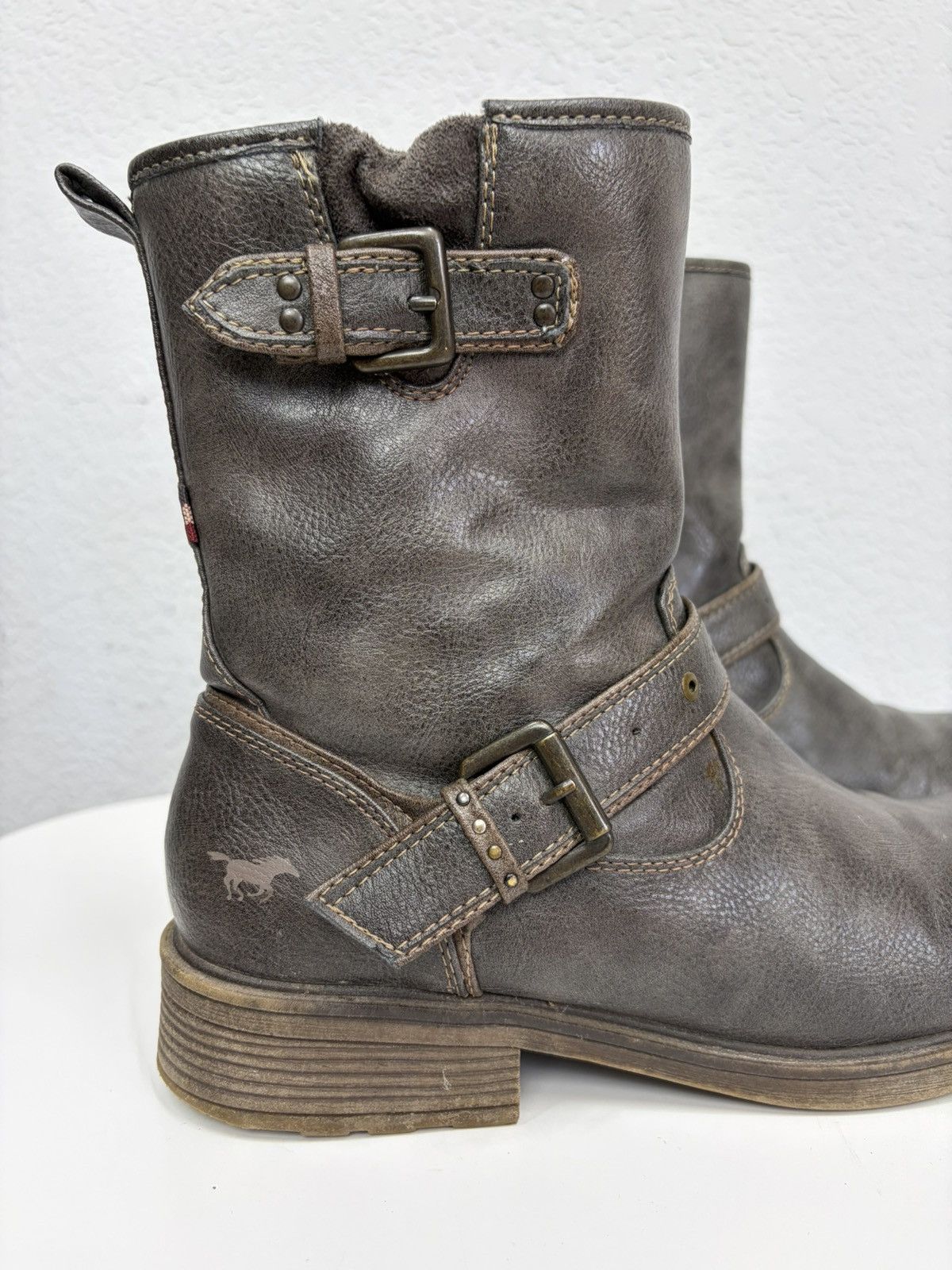 A.S.98 Vintage Like Maison Margiela Belted Leather Biker Boots 00s Size US 8 / EU 41 - 6 Thumbnail