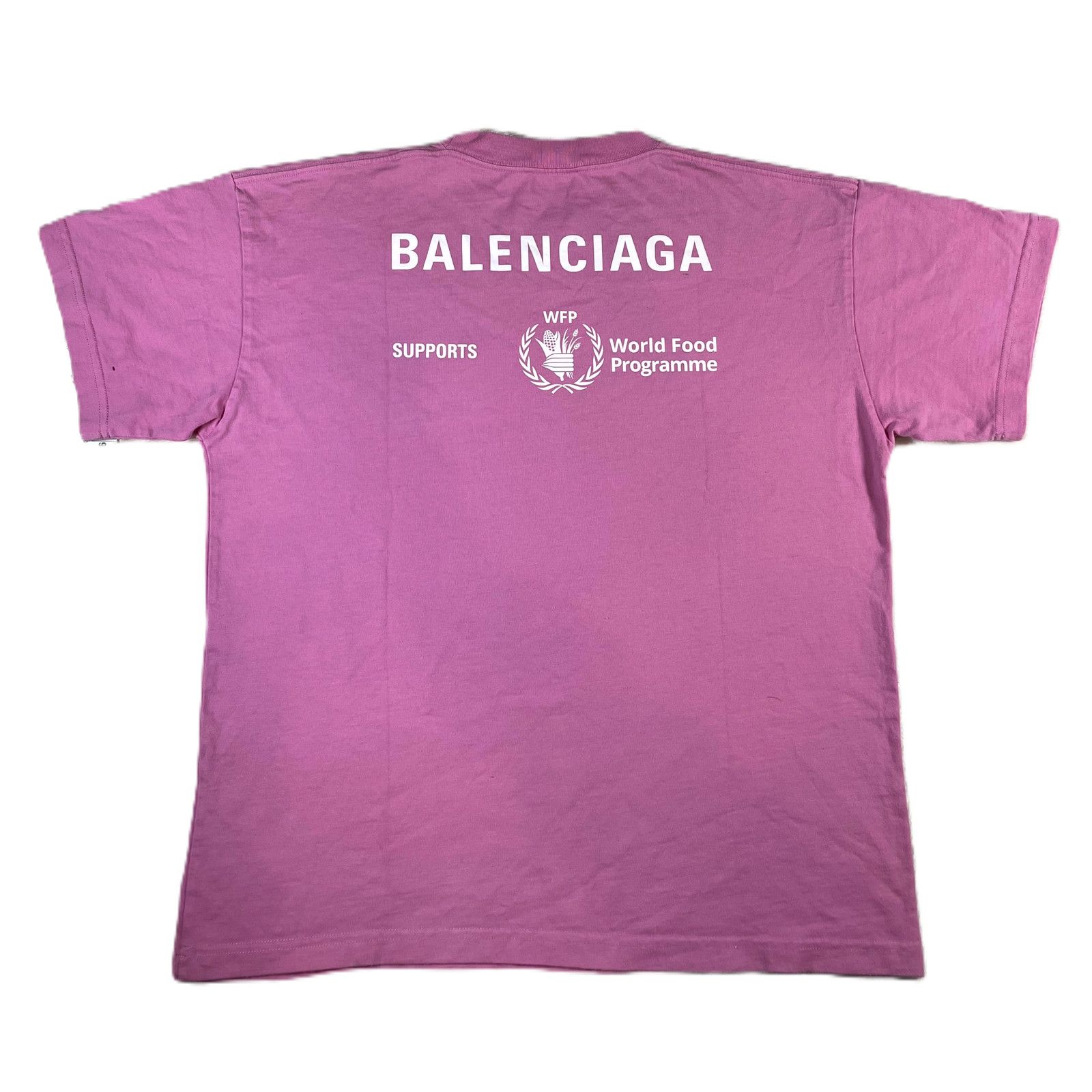 Balenciaga Balenciaga World Food Programme Pink Tee Size US L / EU 52-54 / 3 - 2 Thumbnail