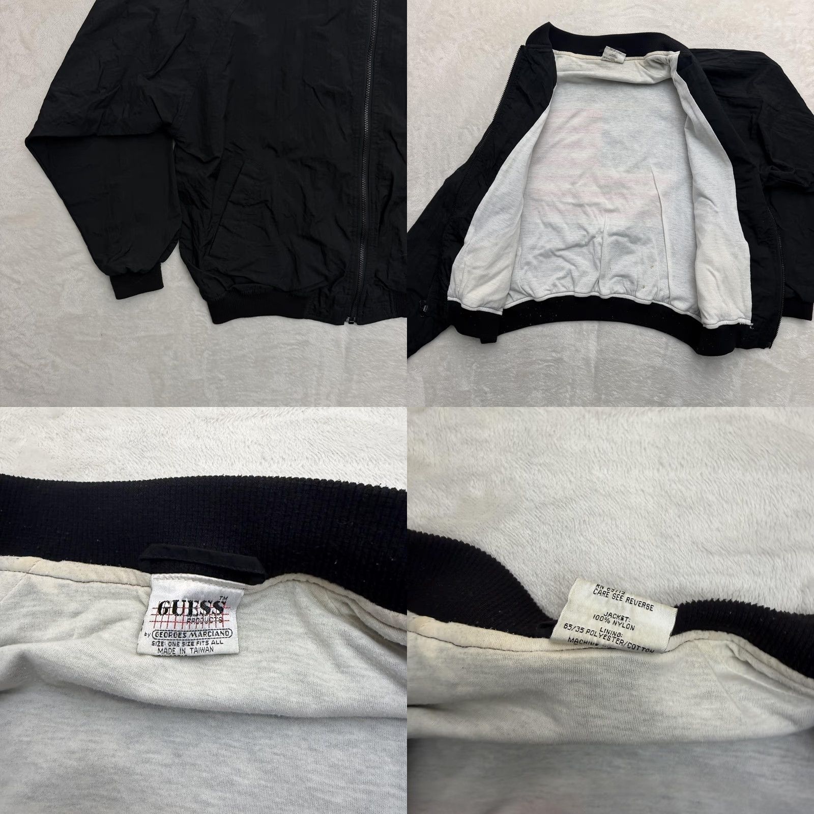 Guess VINTAGE GUESS Georges Marciano Bomber Jacket Mens One Size Black USA Flag Size US M / EU 48-50 / 2 - 10 Thumbnail