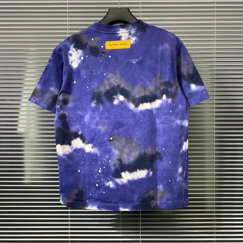 Louis Vuitton Louis Vuitton Blue tie-dye splash-ink short sleeves 2504-Ne Size US M / EU 48-50 / 2 - 2 Thumbnail