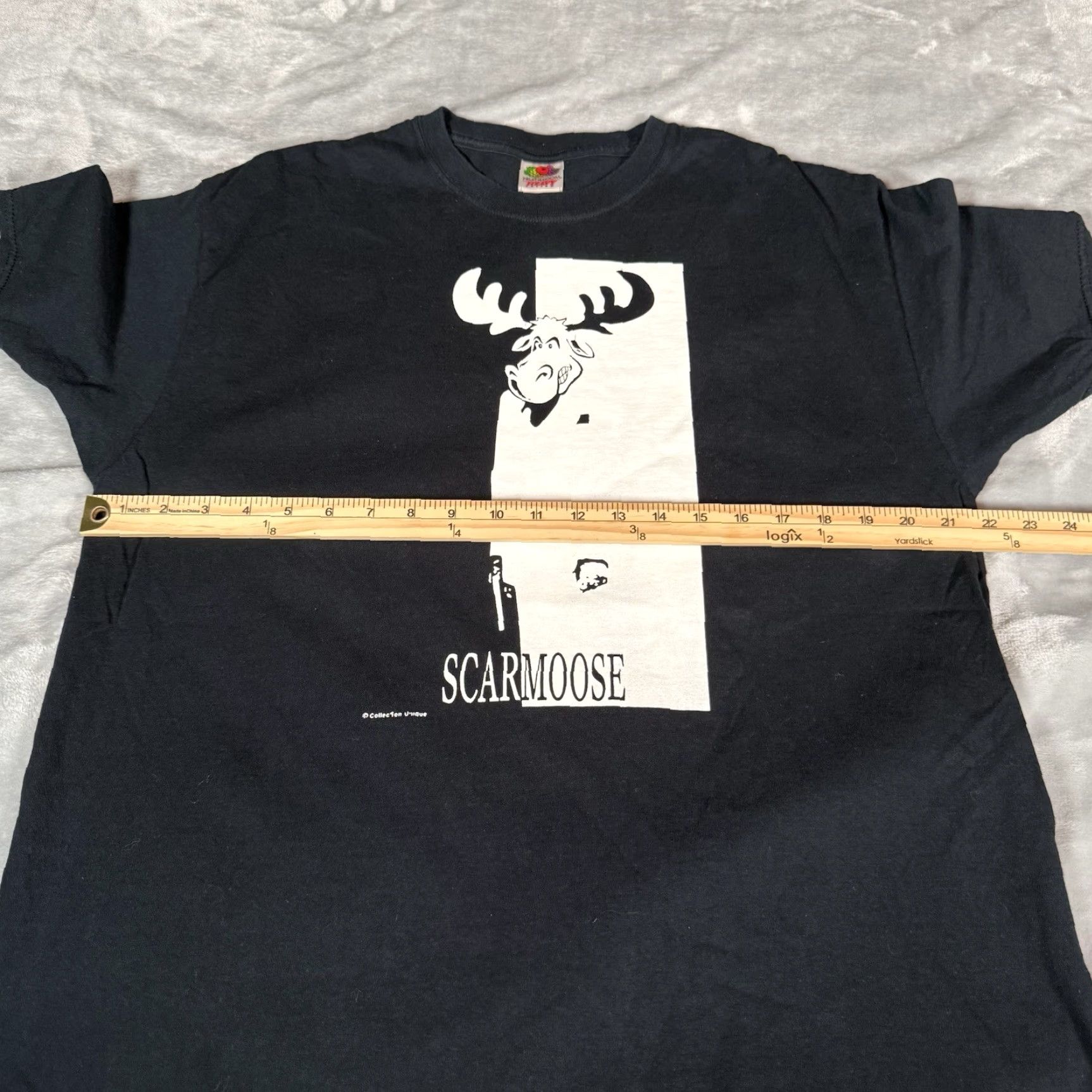 Fruit Of The Loom VINTAGE Fruit of the Loom Scarface Moose Parody T-Shirt Mens XL Slim Fit Black Funny Graphic 2000s Size US XL / EU 56 / 4 - 5 Thumbnail
