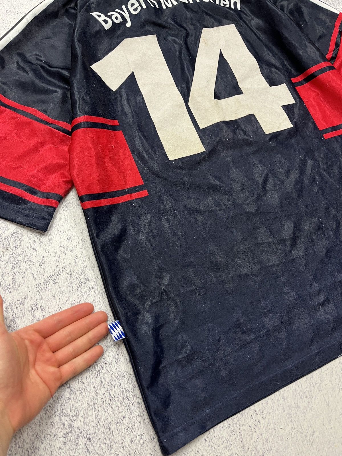 Adidas Bayern Munich Munchen 1997/99 Home Soccer Jersey #14 Basler Size US L / EU 52-54 / 3 - 15 Thumbnail