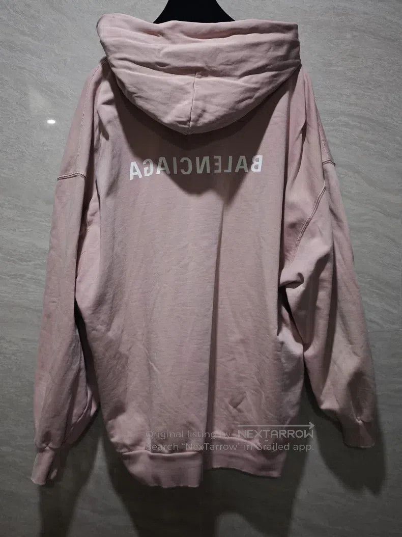 Balenciaga Balenciaga Pink Hooded Sweater Size US M / EU 48-50 / 2 - 2 Thumbnail
