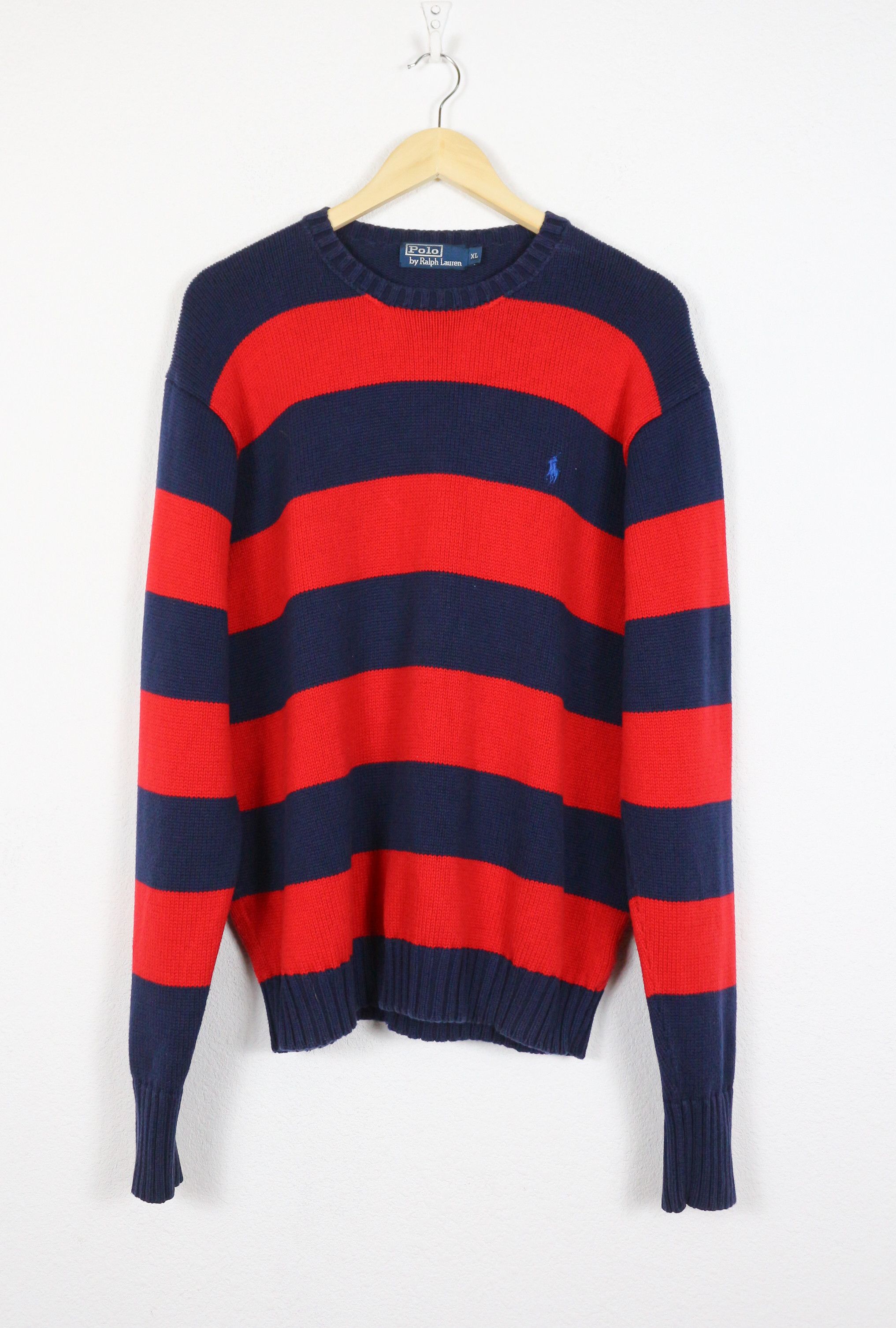 Polo Ralph Lauren Polo Ralph Lauren Logo Wide Striped Knit Sweater Size US XL / EU 56 / 4 - 1 Thumbnail