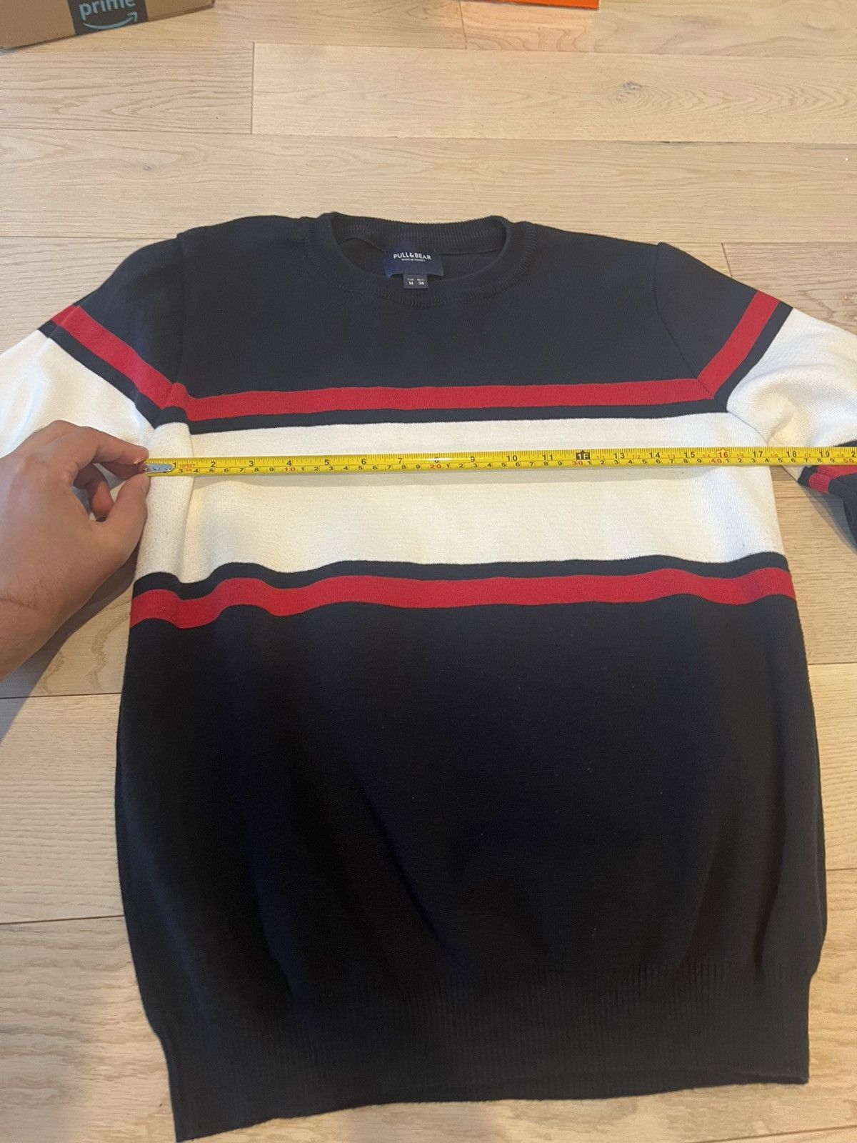 Pull & Bear Pull & Bear Navy, Red & White Striped Sweater – Size M Size US M / EU 48-50 / 2 - 6 Thumbnail