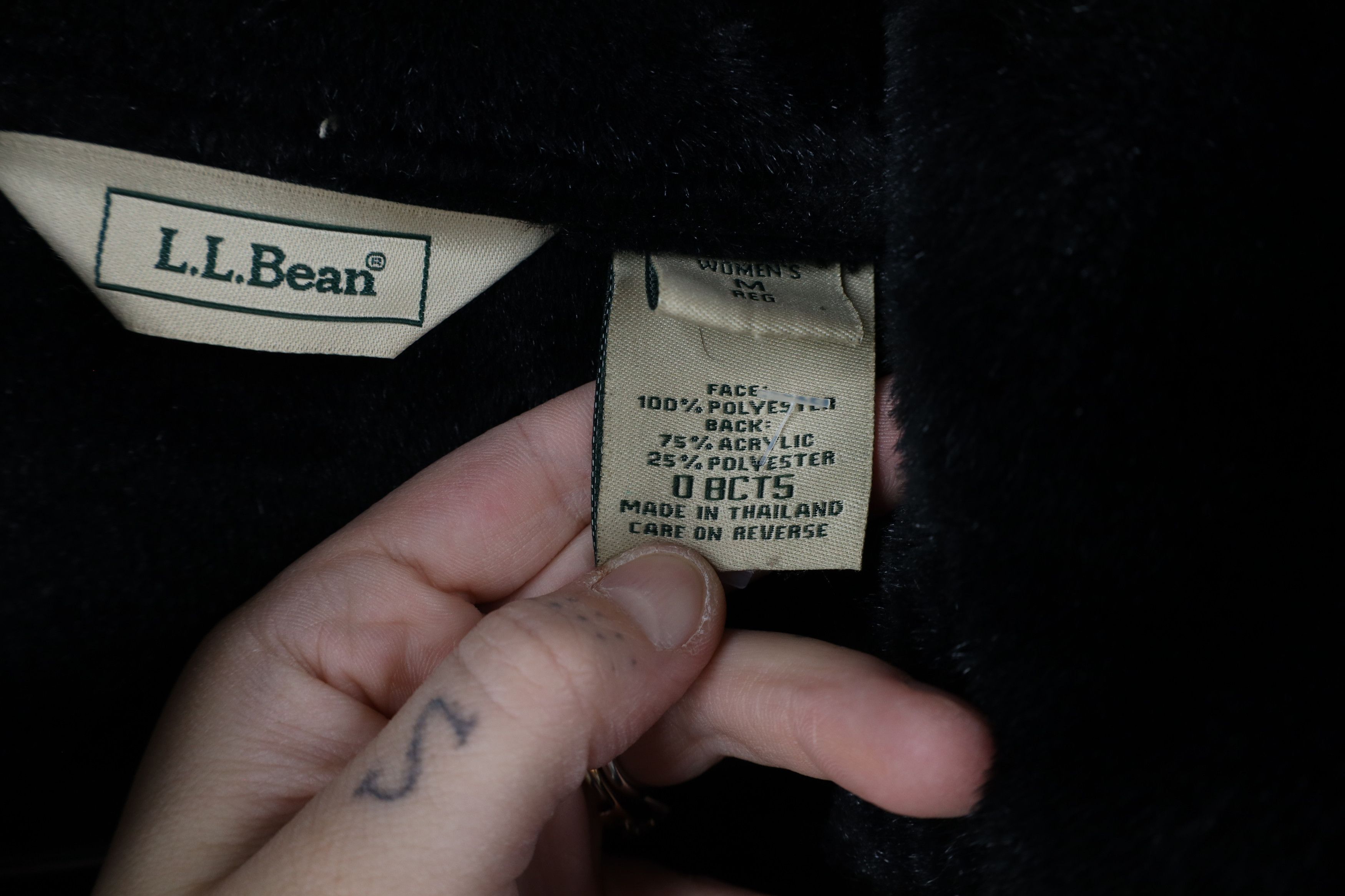 L.L. Bean × Vintage Vintage LL Bean Faux Fur Trim Penny Lane Jacket Coat Black Size M / US 6-8 / IT 42-44 - 9 Thumbnail