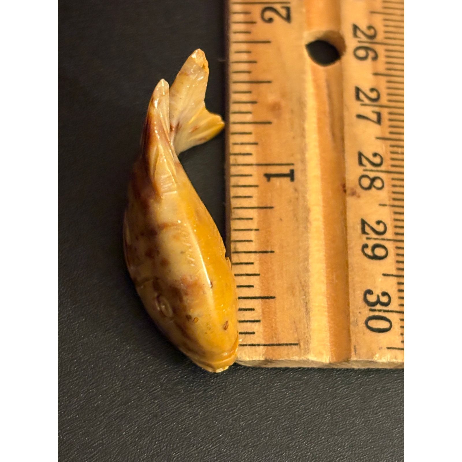 Other Carved Stone Fish Pendant Brown Tan Figurine Charm 11g Size ONE SIZE - 4 Thumbnail