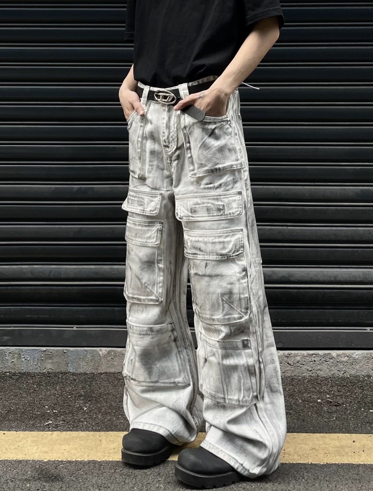 Japanese Brand × Vintage Utility grunge multi pocket faded dirty cargo pants Size US 28 / EU 44 - 5 Thumbnail