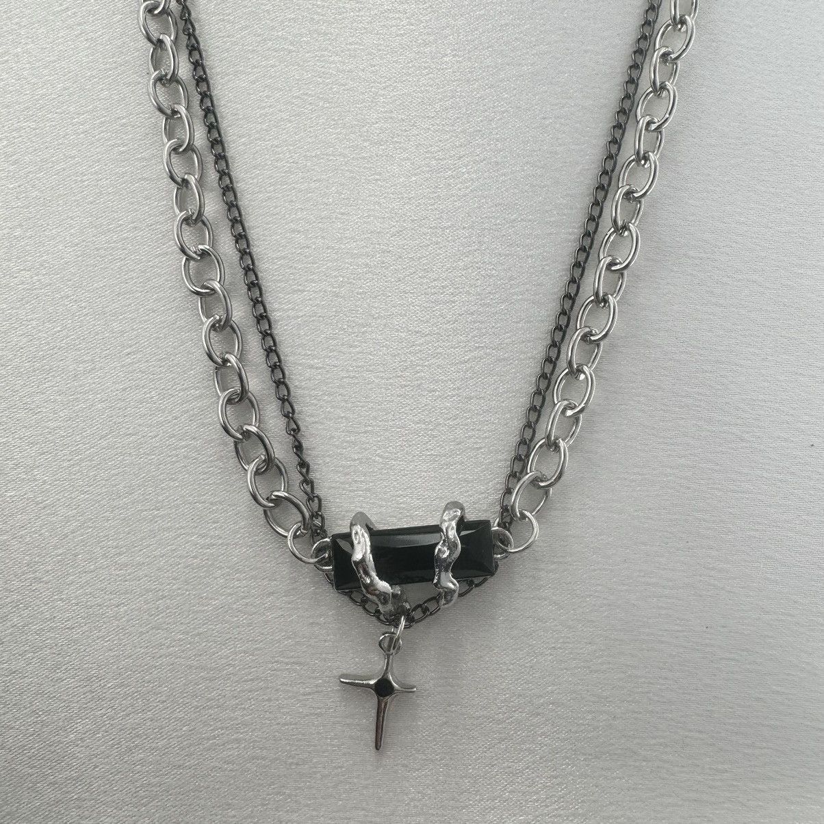 Designer Double Layer Star Pendant Necklace for Men Women Size ONE SIZE - 2 Thumbnail