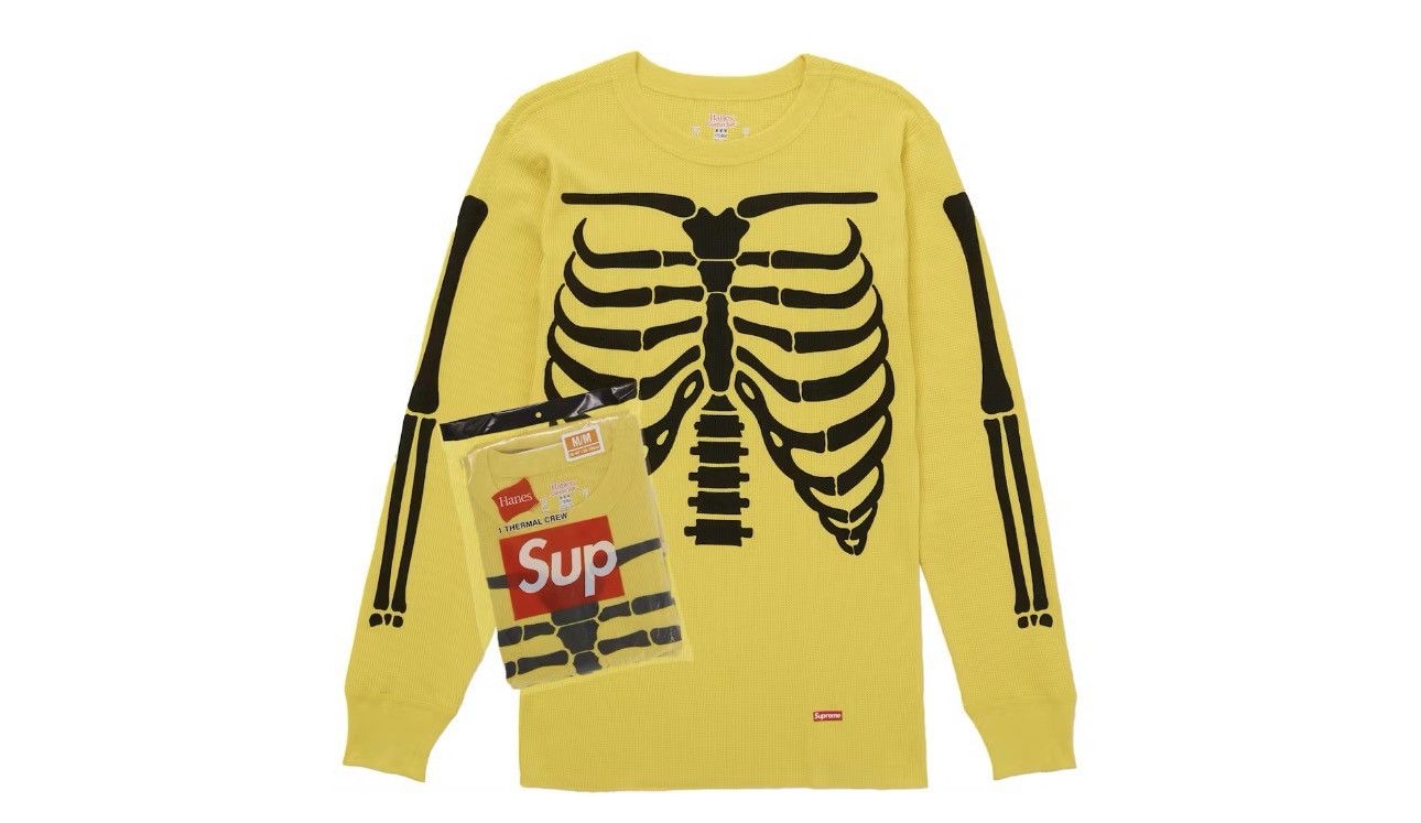 Hanes × Supreme supreme x hanes bones thermal crew - black - xl