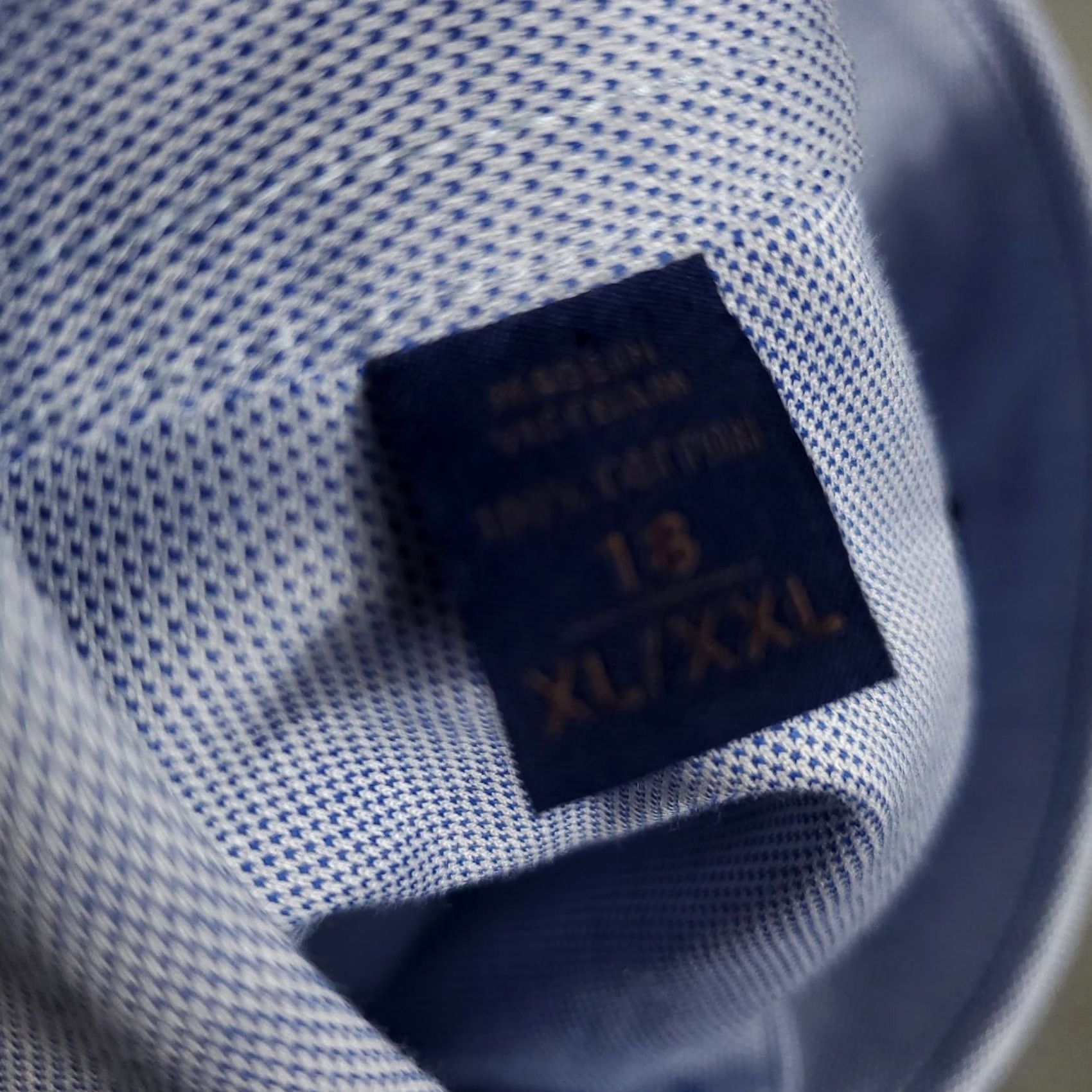 David Donahue David Donahue Shirt Mens Size 18 Blue Dress Button Up Long Sleeve Shirt Size 48R - 7 Thumbnail