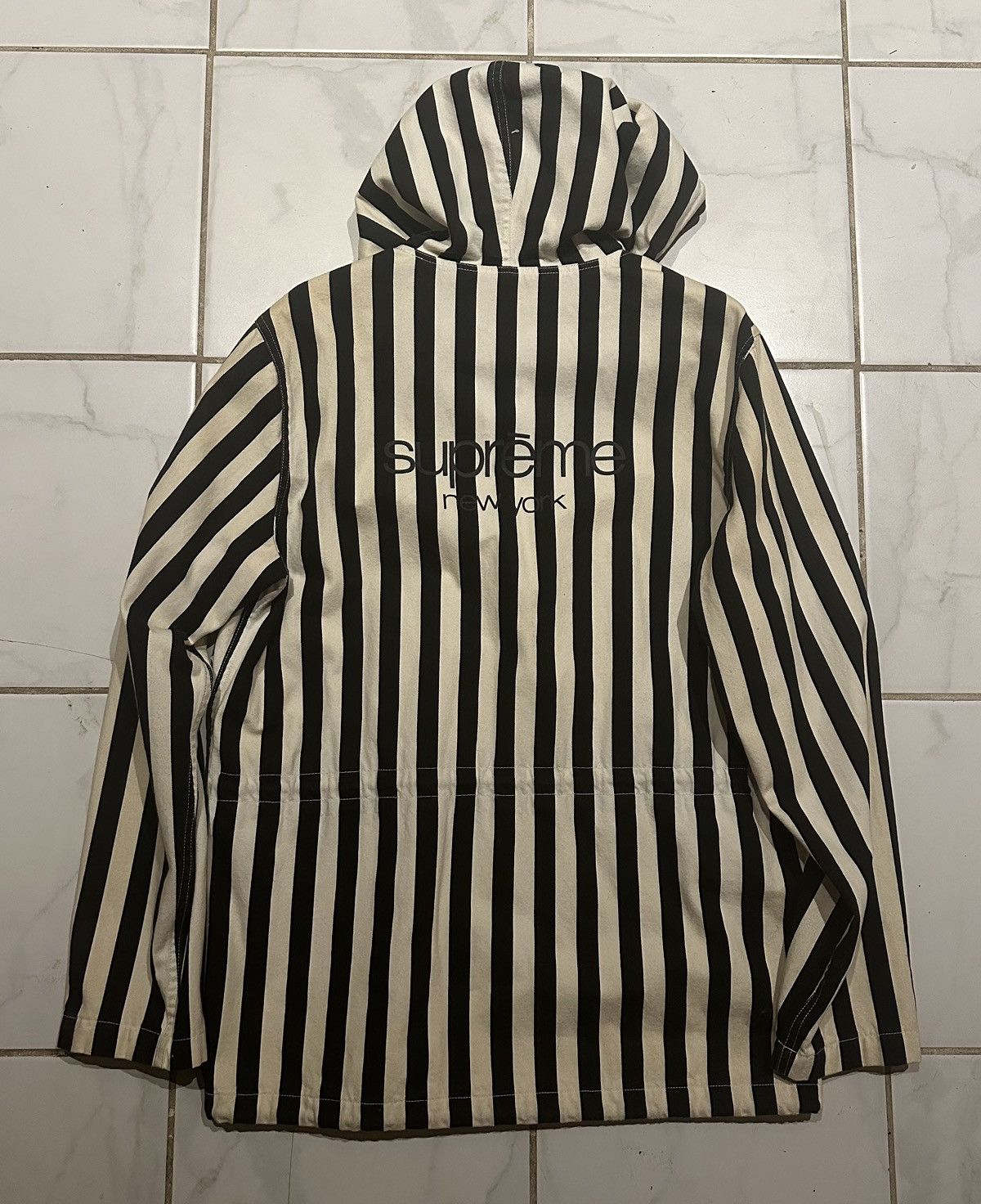 Supreme Supreme FW 13 SS14 Black n White Striped Jacket Grailed