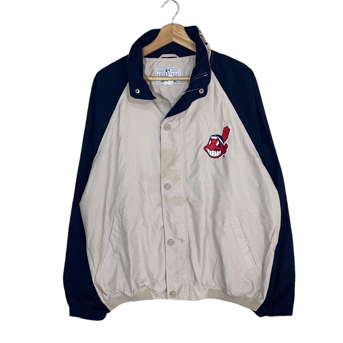 VINTAGES MLB INDIANS BY MIRAGE ZIPPER LIGHT JACKET