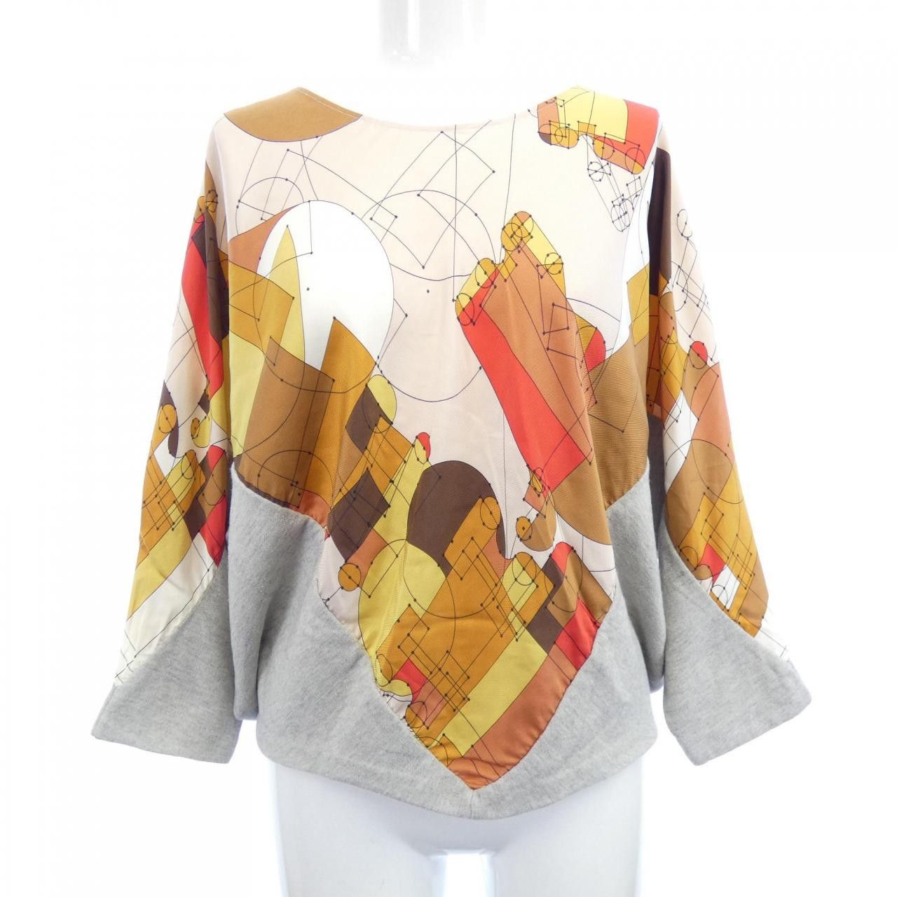 Hermes Hermes Hermes Twill Reine Silk Cotton Cashmere Top Cotton Tops DUTY FREE for USA Size ONE SIZE - 1 Thumbnail