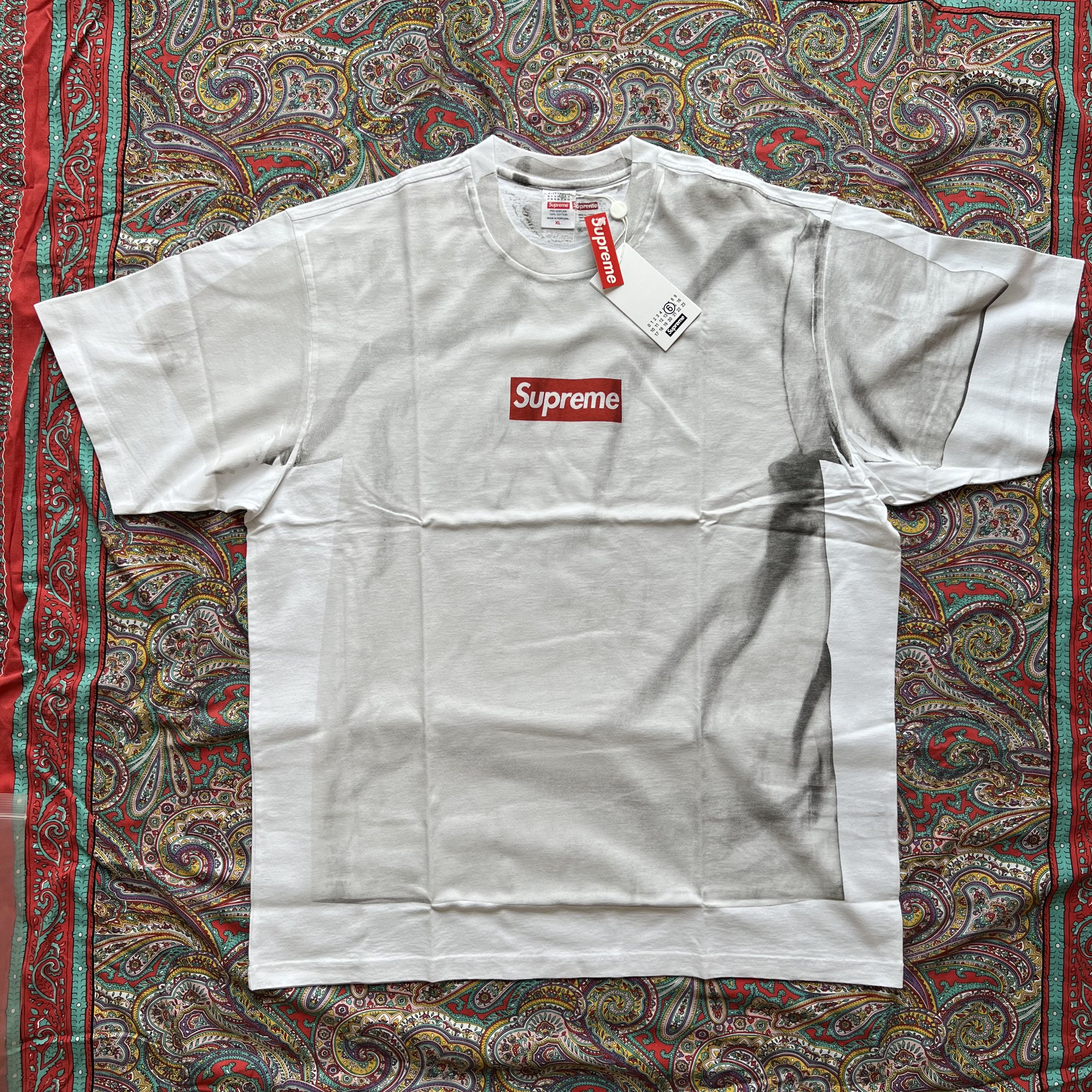 Maison Margiela × Supreme Supreme ®/ MM6 Maison Margiela Box Logo Tee XL  white | Grailed