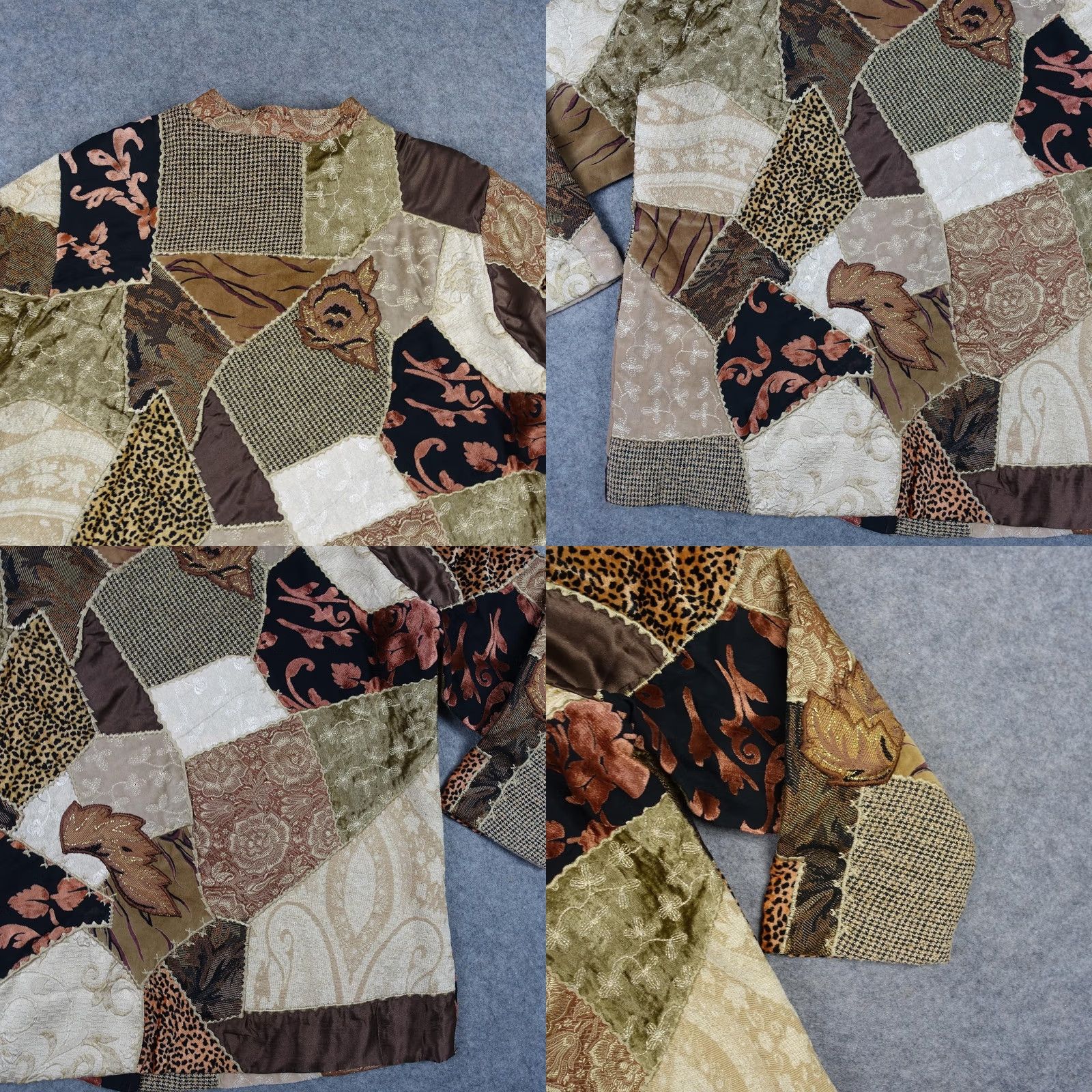 Vintage VINTAGE Indigo Moon Jacket Womens 1X Brown Patchwork Tapestry Animal Print Boho Artsy Coat Size XL / US 12-14 / IT 48-50 - 9 Thumbnail