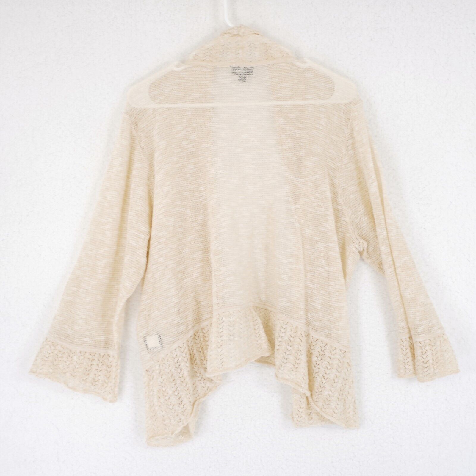 Torrid Torrid Cream Knit Lace Cardigan Sweater Size 2 Cotton Acryli Size XS / US 0-2 / IT 36-38 - 4 Thumbnail