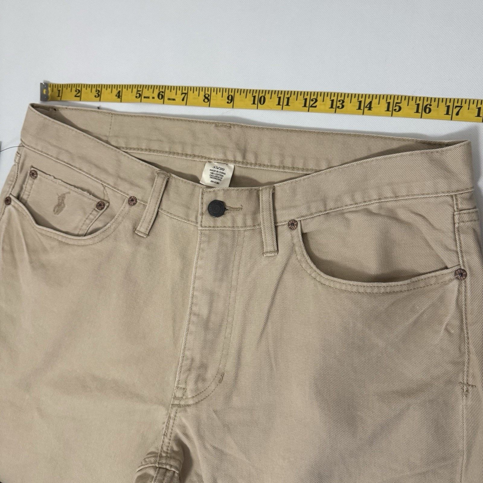 Polo Ralph Lauren POLO Ralph Lauren 650 Straight Jeans Tan Mens 35/30 Pants Size US 35 - 5 Thumbnail