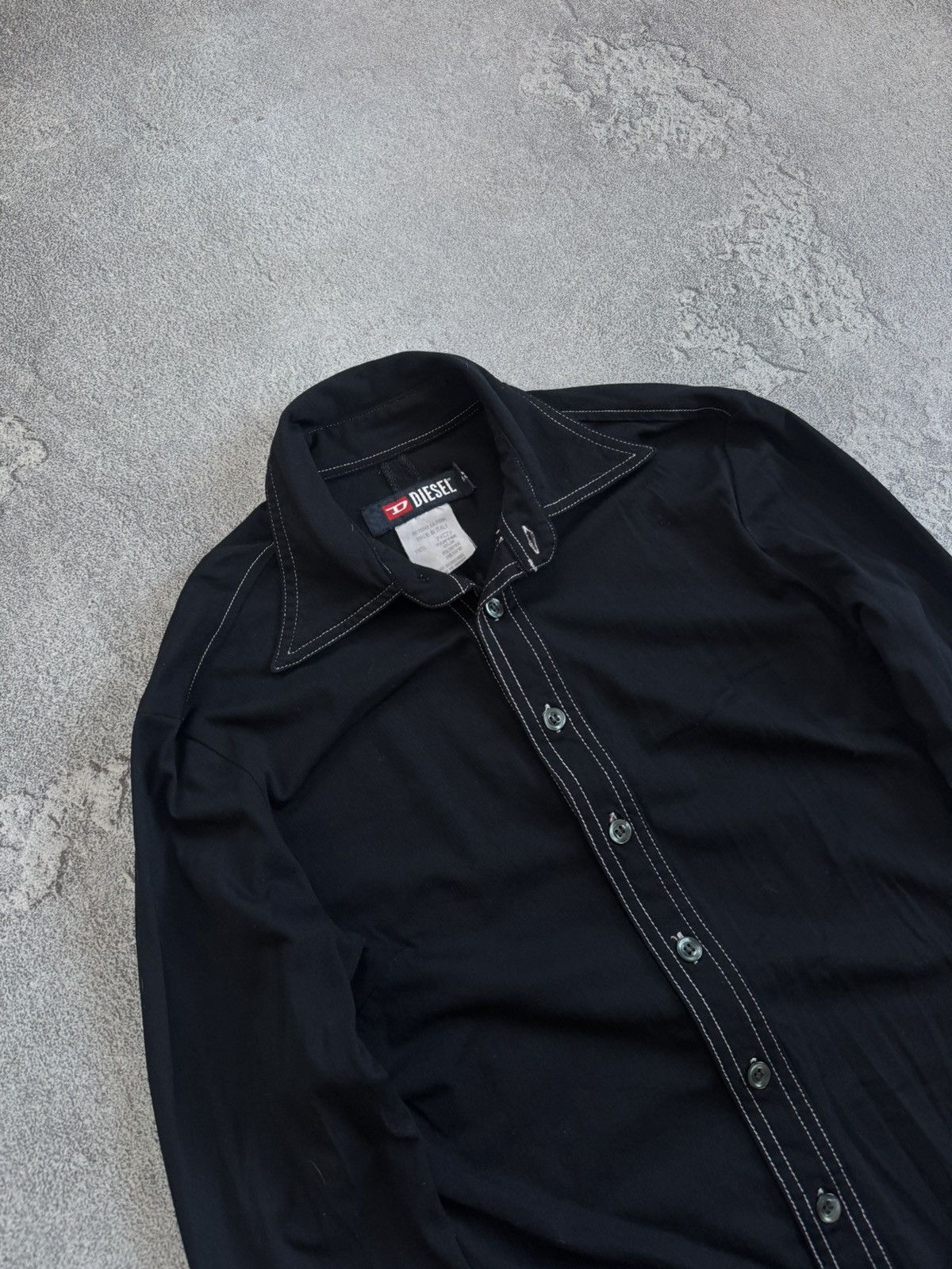Diesel Diesel M/size black mesh blouse shirts button up avantgarde Size M / US 6-8 / IT 42-44 - 2 Thumbnail