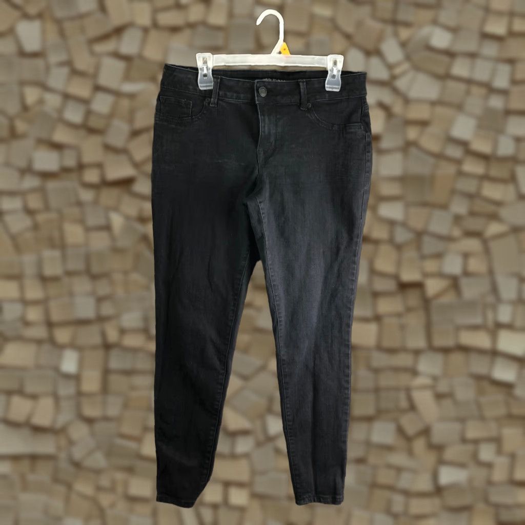 Vintage Maurices Womens Size L Long Mid Rise Skinny Dark Wash Black Denim Jeans Size 36" / US 14 / IT 50 - 1 Thumbnail