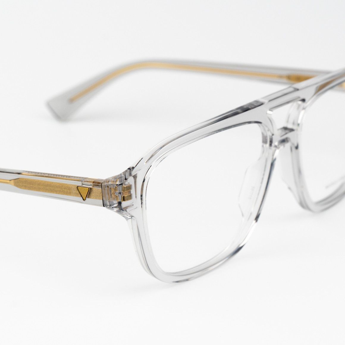 Bottega Veneta NEW Bottega Veneta BV1294O 004 Grey Pilot Unisex Eyeglasses Size ONE SIZE - 7 Thumbnail