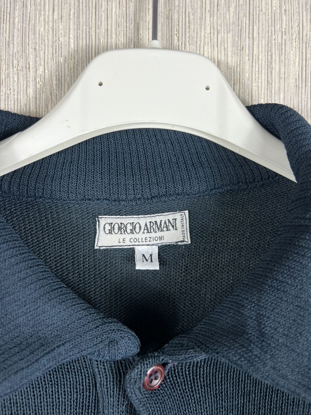 Giorgio Armani Archival Giorgio Armani vintage mesh rayon knit sweater polo Size US M / EU 48-50 / 2 - 13 Thumbnail