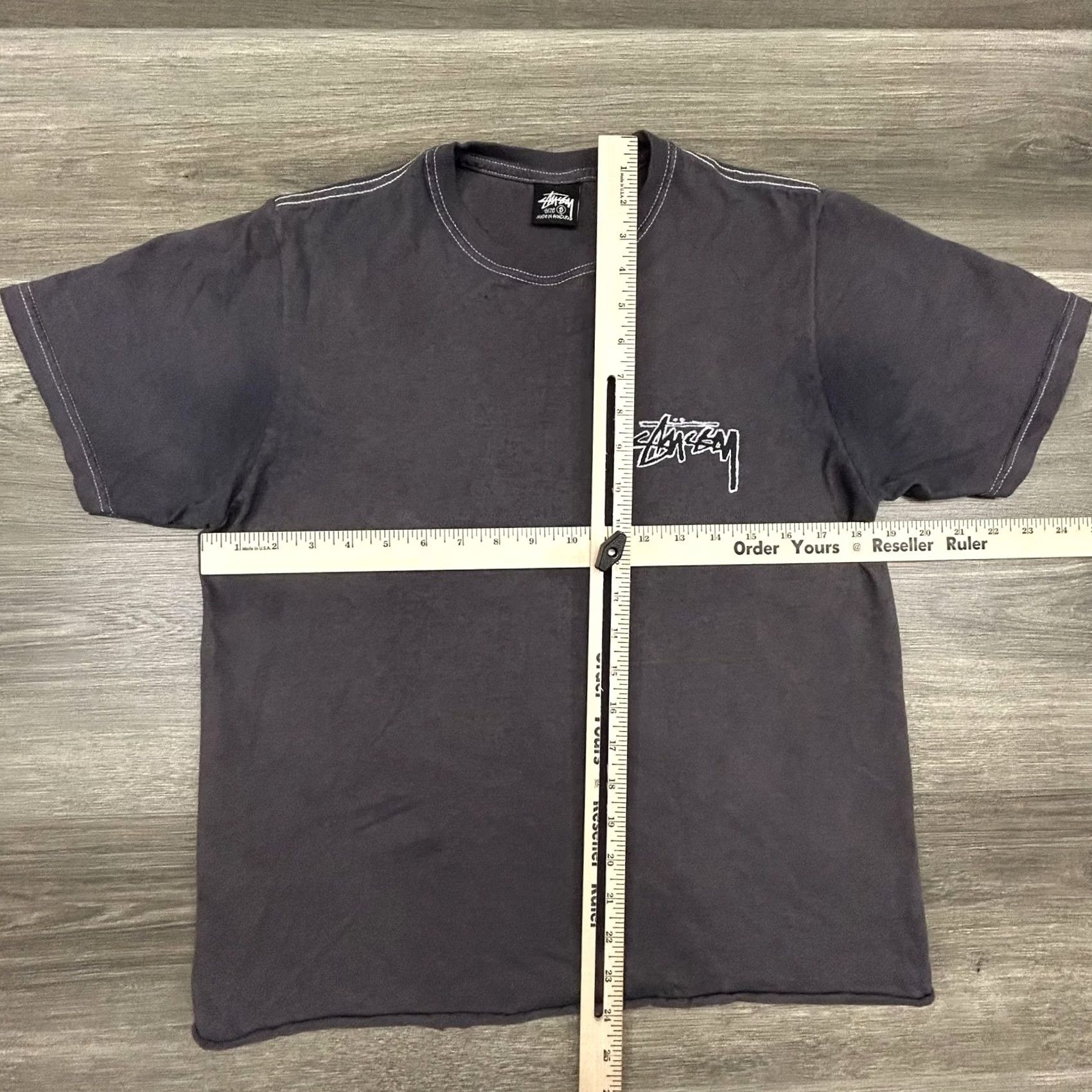 Vintage Stussy Shirt Mens Small Black Burning Flame Graphic Back Logo Tee Streetwear Skate Y2K Size US M / EU 48-50 / 2 - 8 Thumbnail