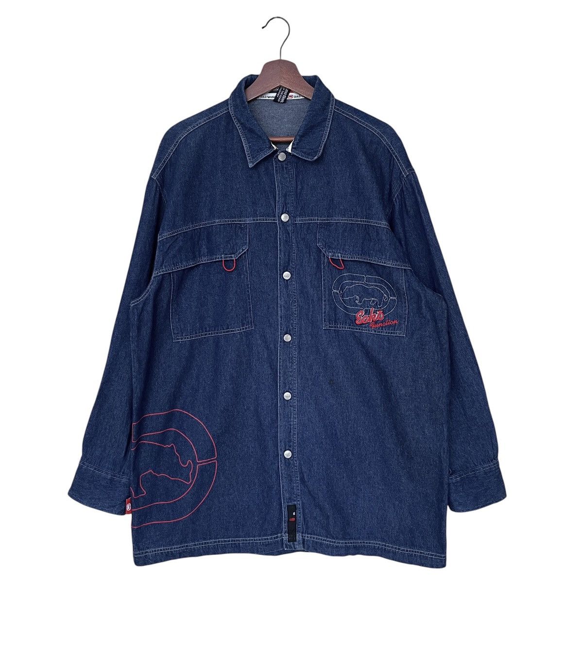 Ecko Unltd. × Vintage Vintage Brand Ecko Hip Hop Baggy Denim Shirt 2000s Size US L / EU 52-54 / 3 - 1 Thumbnail