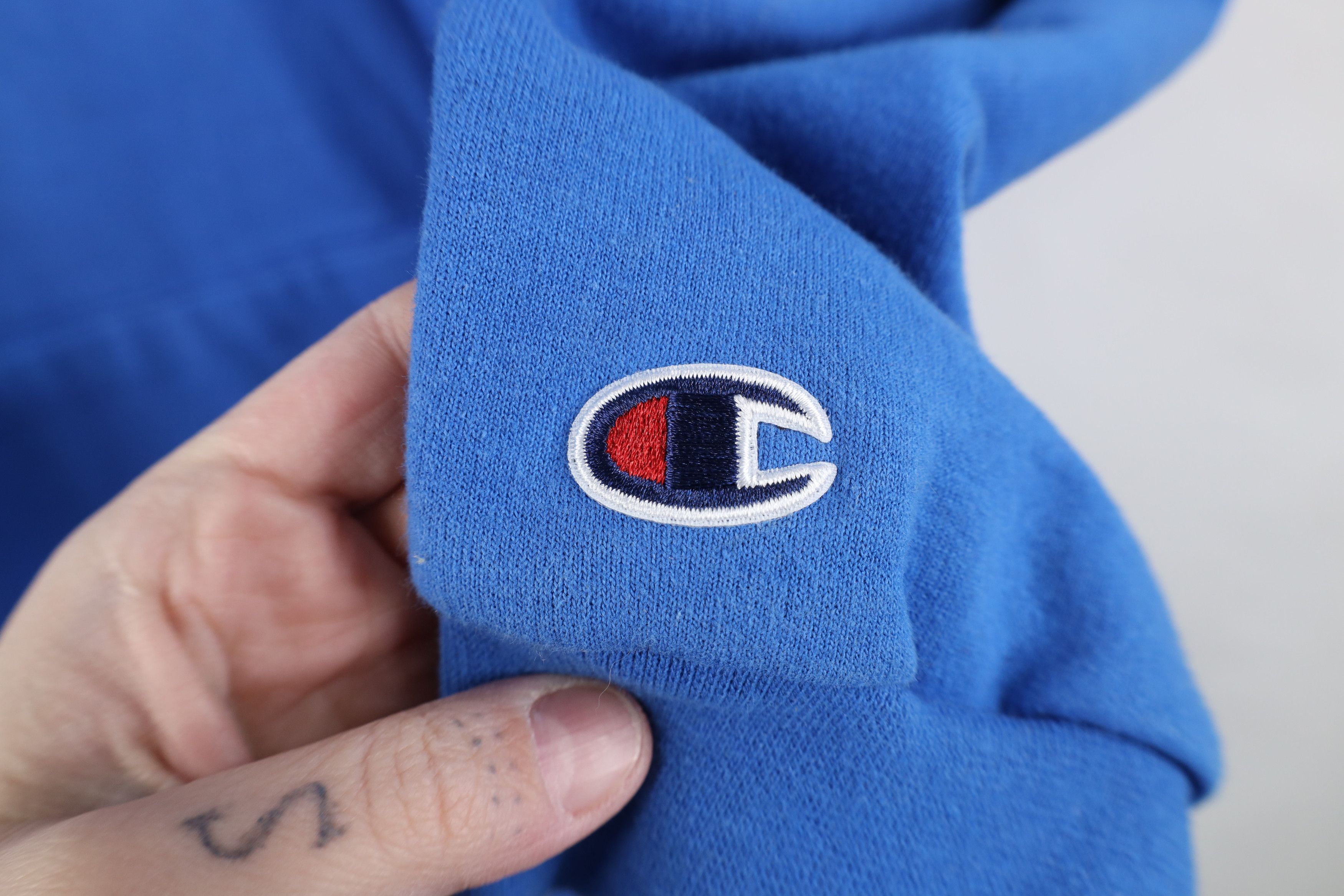 Champion Vintage 90s Y2K Champion Blank Hoodie Sweatshirt Royal Blue Size US S / EU 44-46 / 1 - 4 Thumbnail