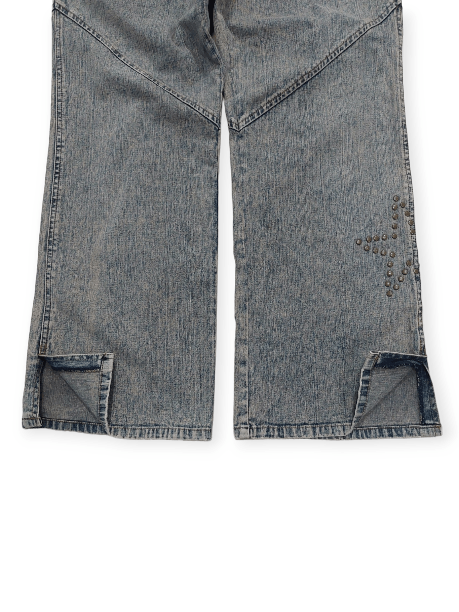 Japanese Brand Livre Claire Baggy Star Patched Denim Size US 27 - 5 Thumbnail