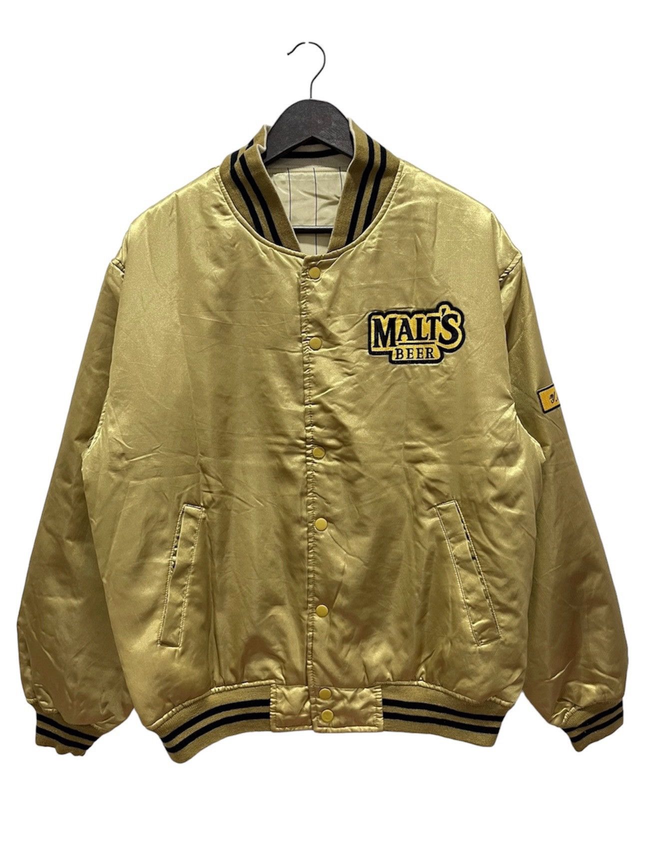 Japanese Brand × Vintage VINTAGE MALTS BEER REVERSIBLE KANYE STYLE BOMBER JACKET Size US L / EU 52-54 / 3 - 1 Thumbnail