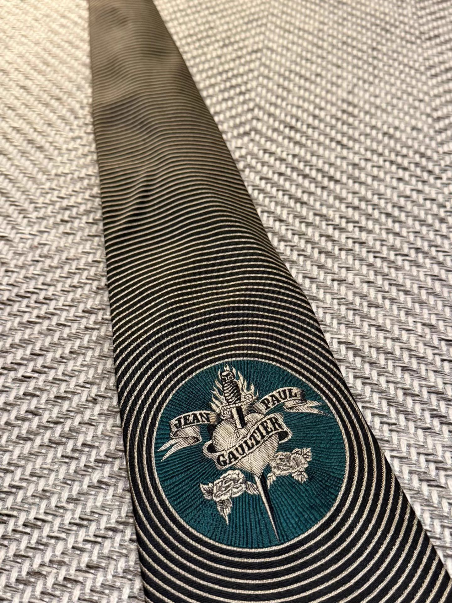 Jean Paul Gaultier Jean Paul Gaultier "Heart Sword" Lake Blue Tie K24 Size ONE SIZE - 3 Thumbnail