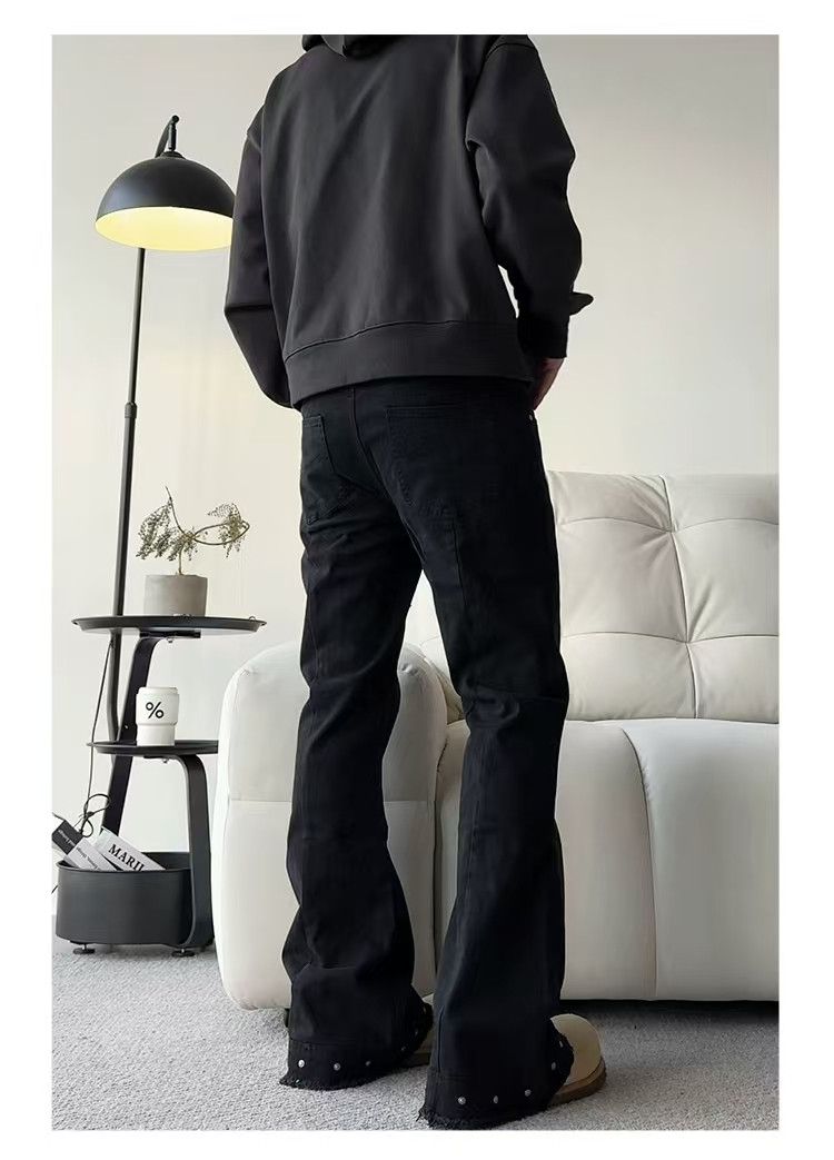 Japanese Brand × Vintage Punk High Stretch Micro Flare Aged Willow Studded Jeans Size US 30 / EU 46 - 5 Thumbnail