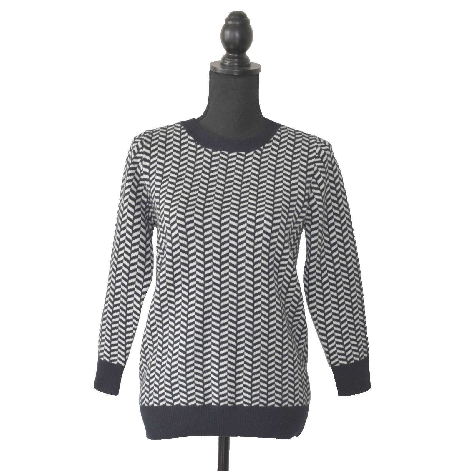 J.Crew NEW J CREW Herringbone Italian Cashmere Crewneck Sweater S Size S / US 4 / IT 40 - 1 Thumbnail