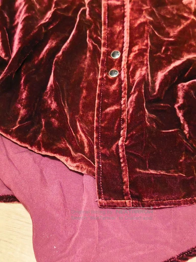 Saint Laurent Paris Saint Laurent Paris Deep Red Burgundy Velvet Shirt Size US S / EU 44-46 / 1 - 4 Thumbnail