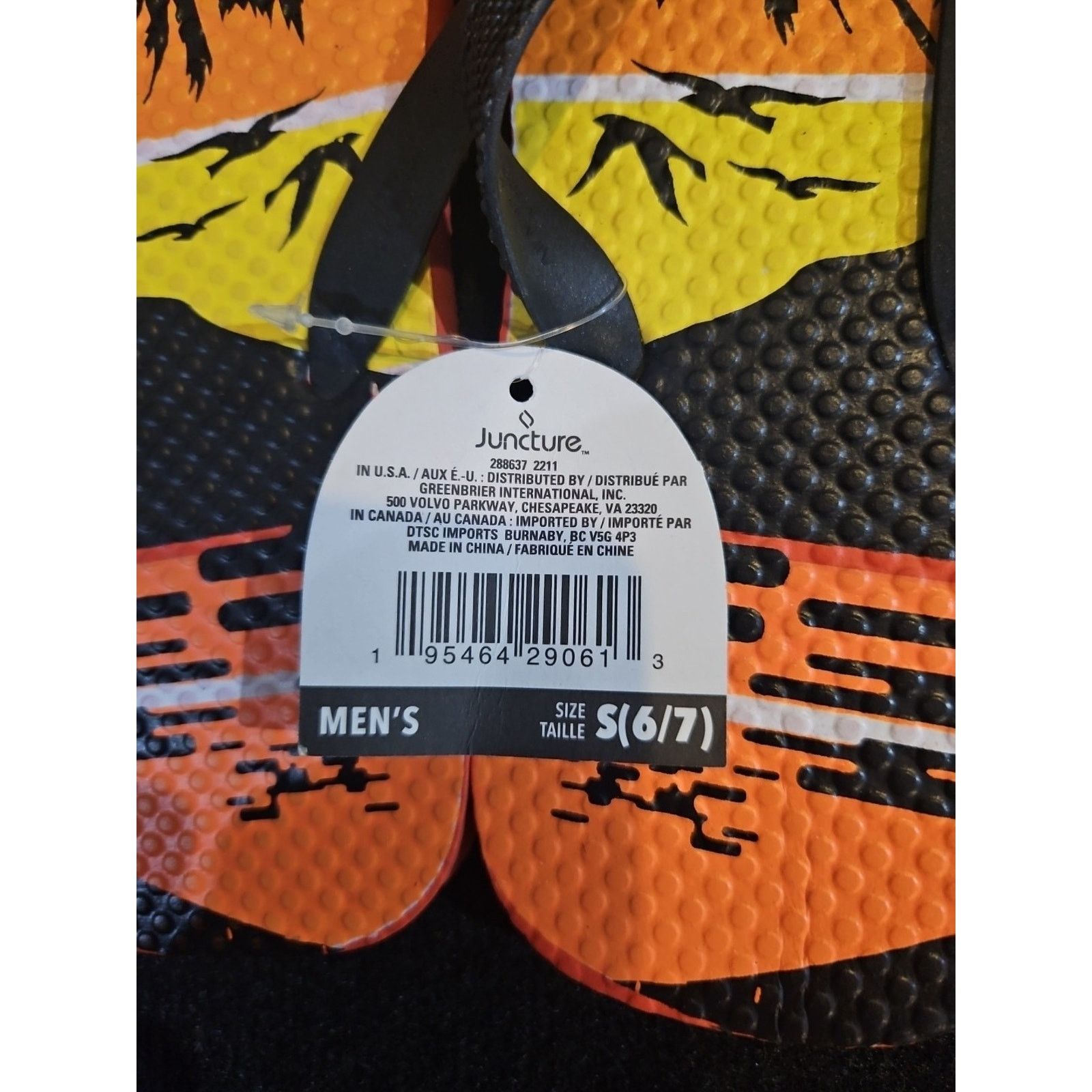 Other Juncture Men's Size Small 6/7 Tropical Design Flip Flops Size US 7 / EU 40 - 4 Thumbnail
