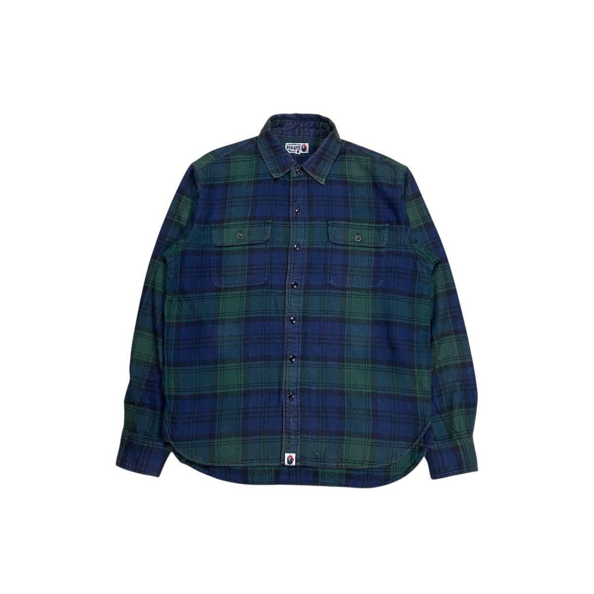 Vintage A Bathing Ape Pirate Plaid Flannel Shirts