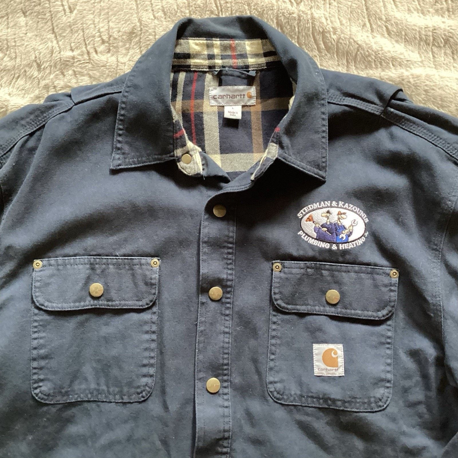 Carhartt Carhartt Men’s Chore Coat Shacket Large Navy Blanket Lined Size US L / EU 52-54 / 3 - 3 Thumbnail