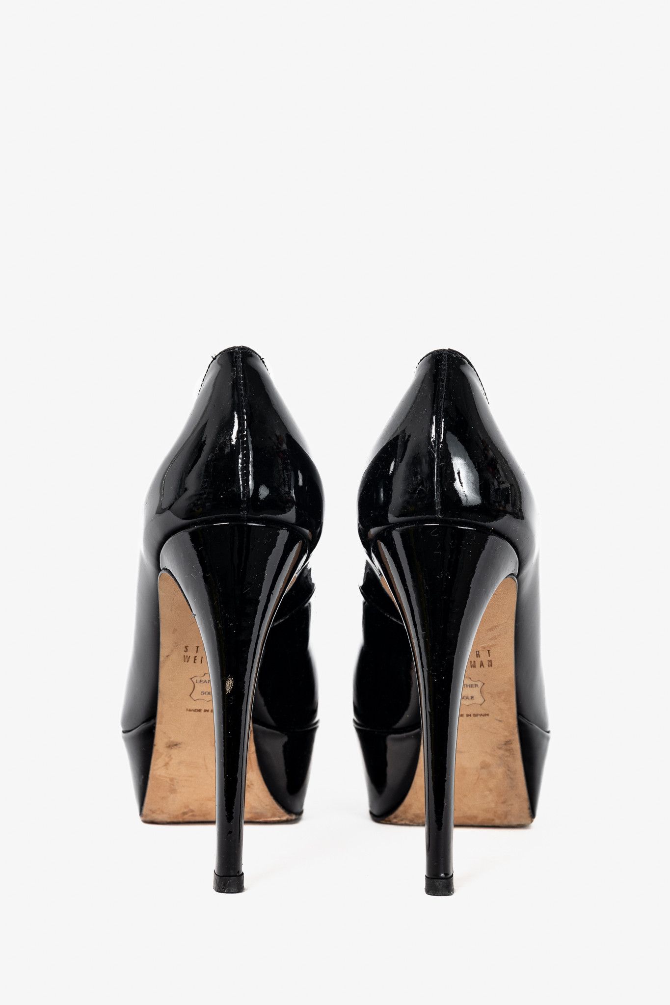 Stuart Weitzman Stuart Weitzman Mae Black Patent Pointed-Toe Platform Pumps Size US 6 / IT 36 - 3 Thumbnail