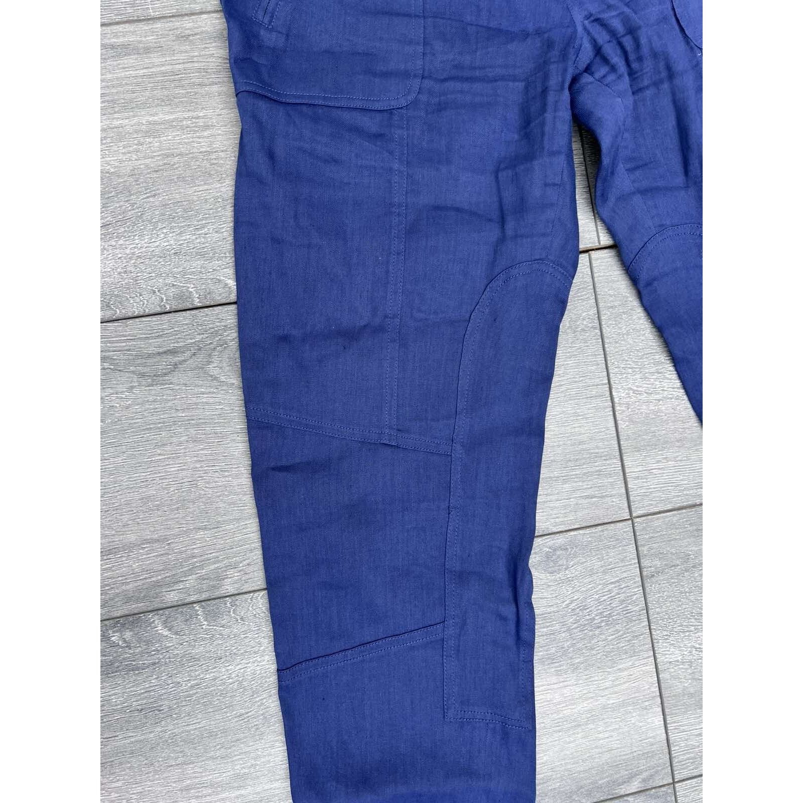 Vince VINCE Women's classic linen trousers navy Size 6 A000164 Size 28" / US 6 / IT 42 - 12 Thumbnail