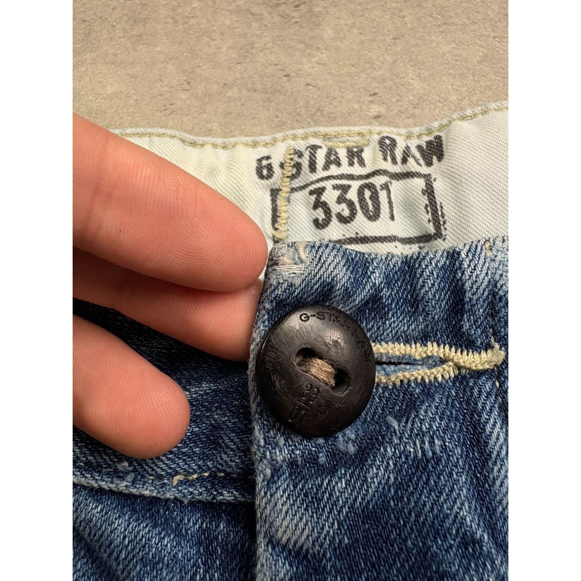 G-Star G-Star RAW 3301 Tapered Fit Jeans Distressed Blue Denim 32x3 Size US 32 / EU 48 - 11 Thumbnail