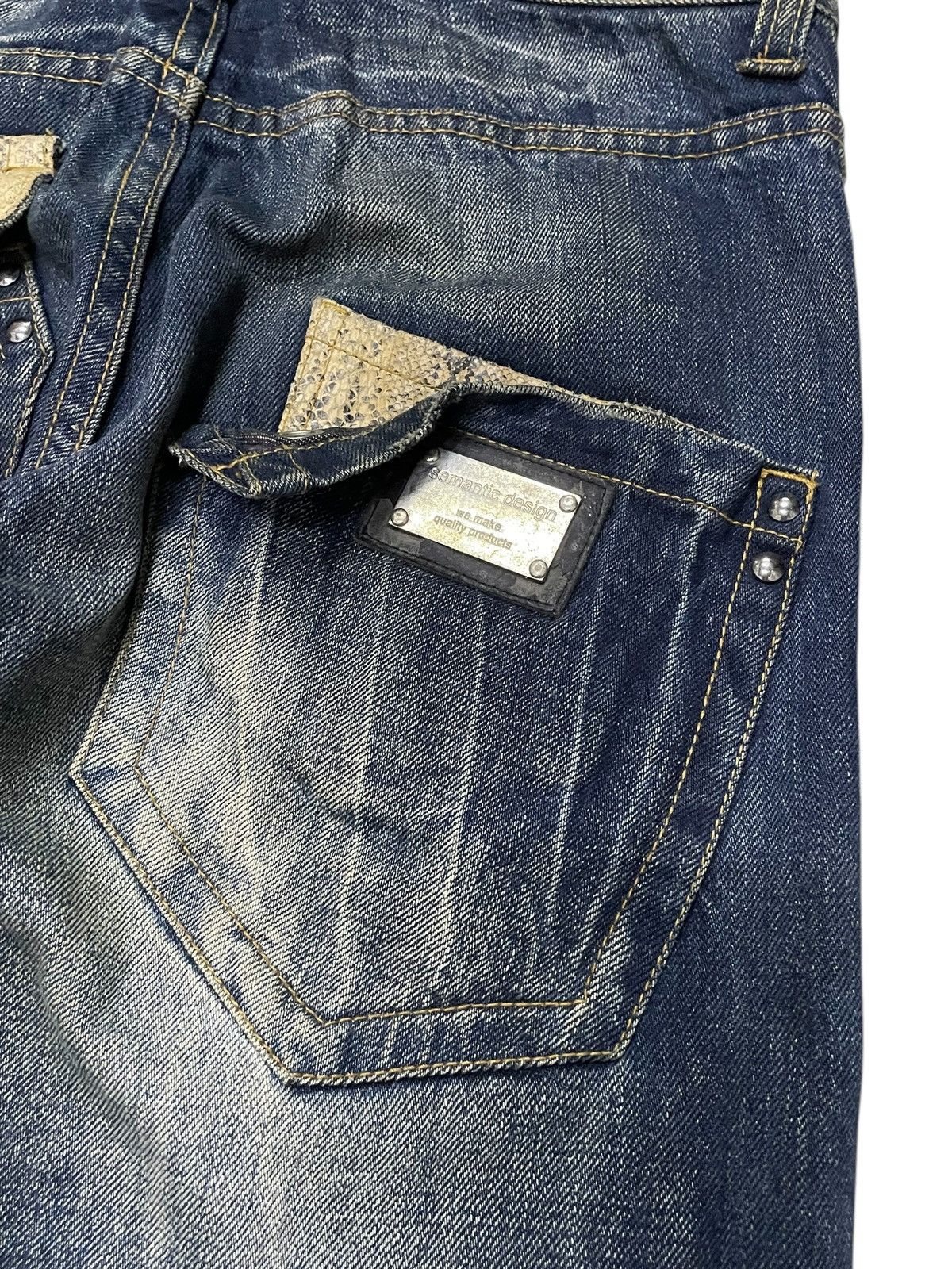 Hysteric Glamour × semanticdesign Semantic Design Japan Snake Skin Flap Pocket Muddy Jeans Size US 30 / EU 46 - 6 Thumbnail